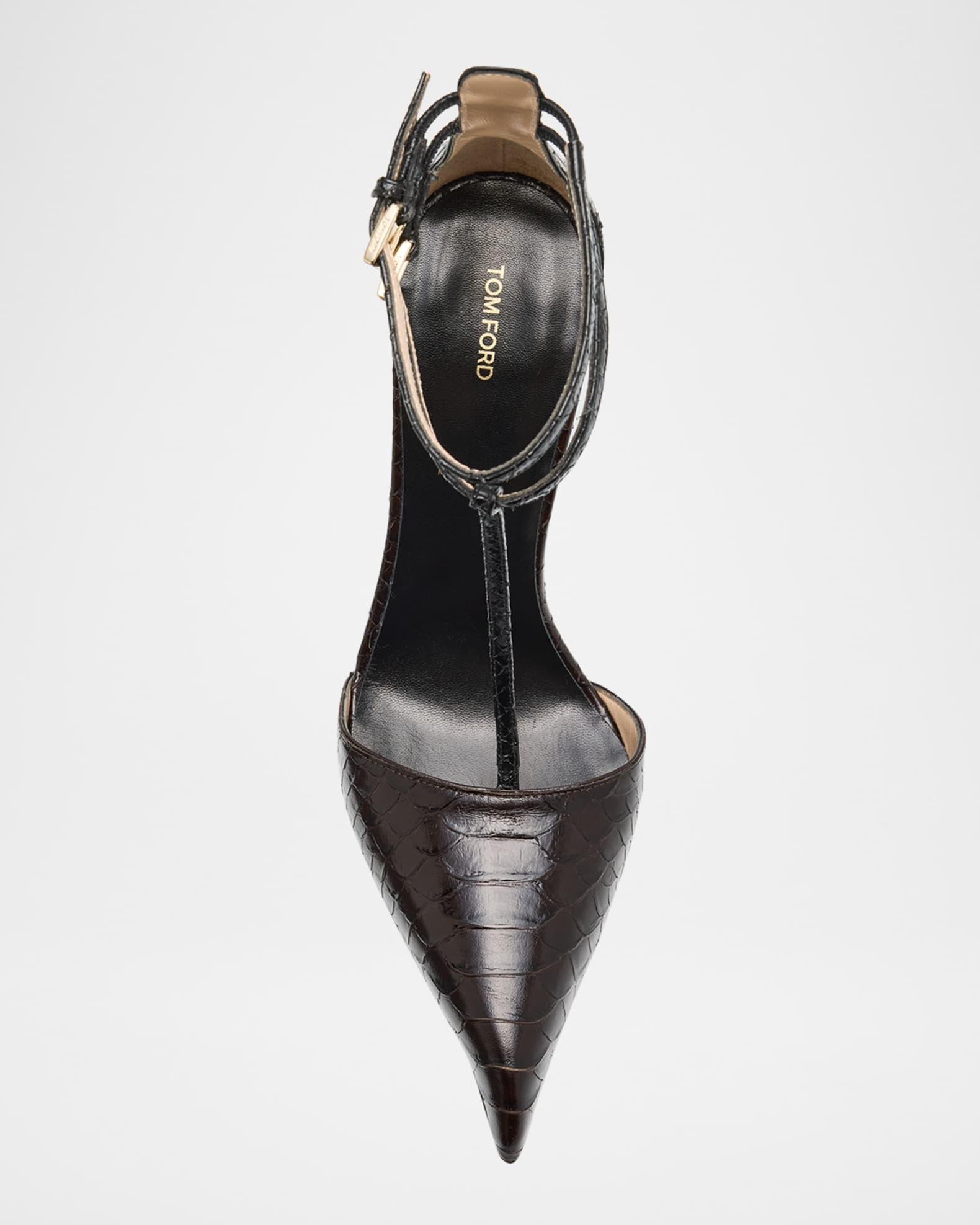 Python-Effect Stiletto T-Strap Pumps  Product Image