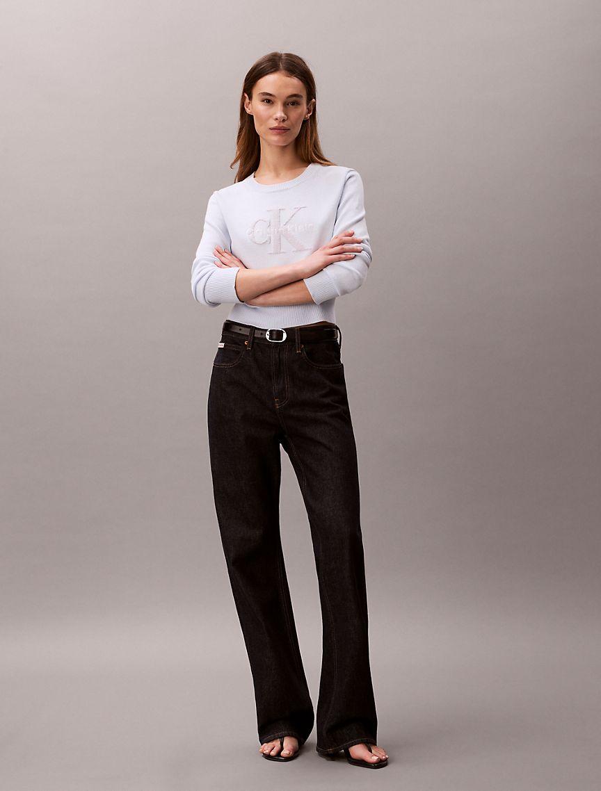 Smooth Cotton Chenille Monologo Sweater Product Image
