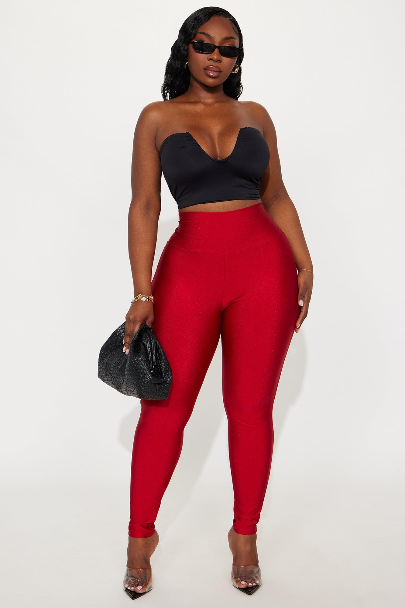 Brianne High Rise Leggings - Red Female Product Image