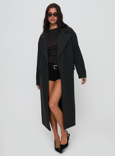 Night Shift Trench Coat Dark Grey Product Image