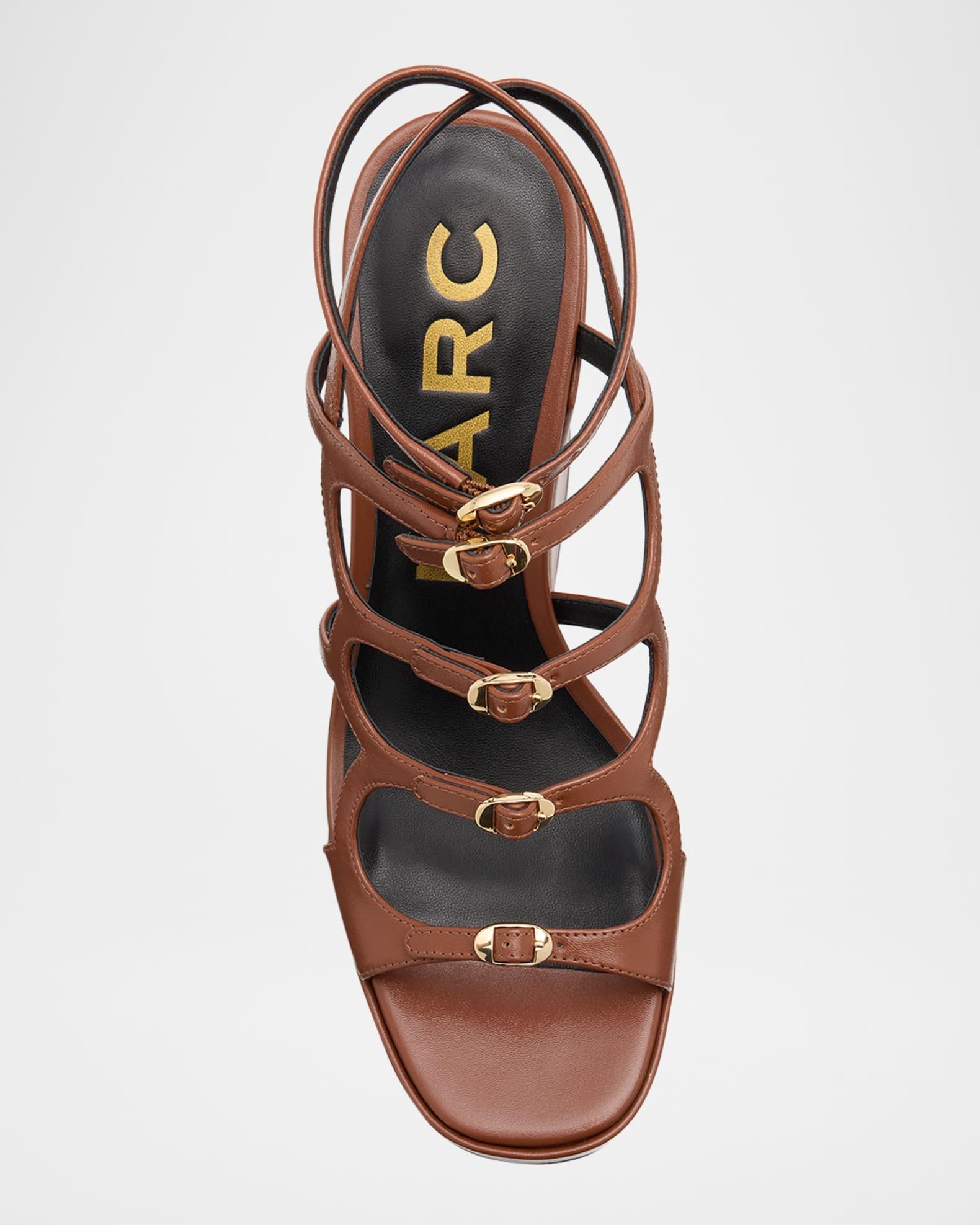 Kiki Leather Buckles Platform Sandals Product Image