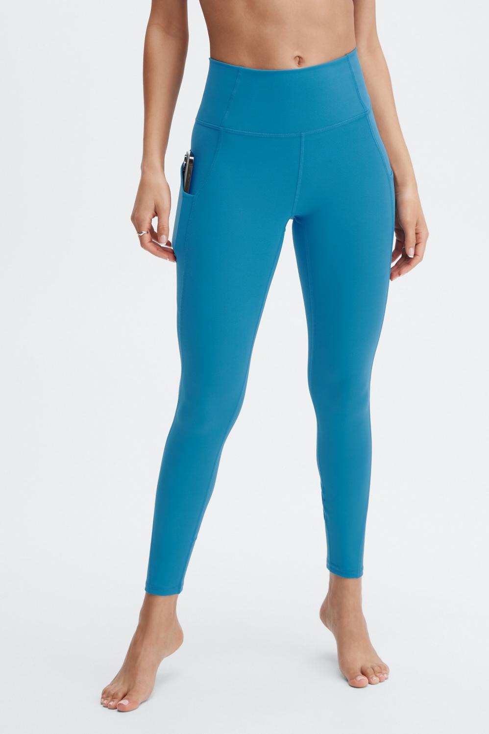 Fabletics Oasis High-Waisted 7/8 Legging Womens blue Size XS Product Image