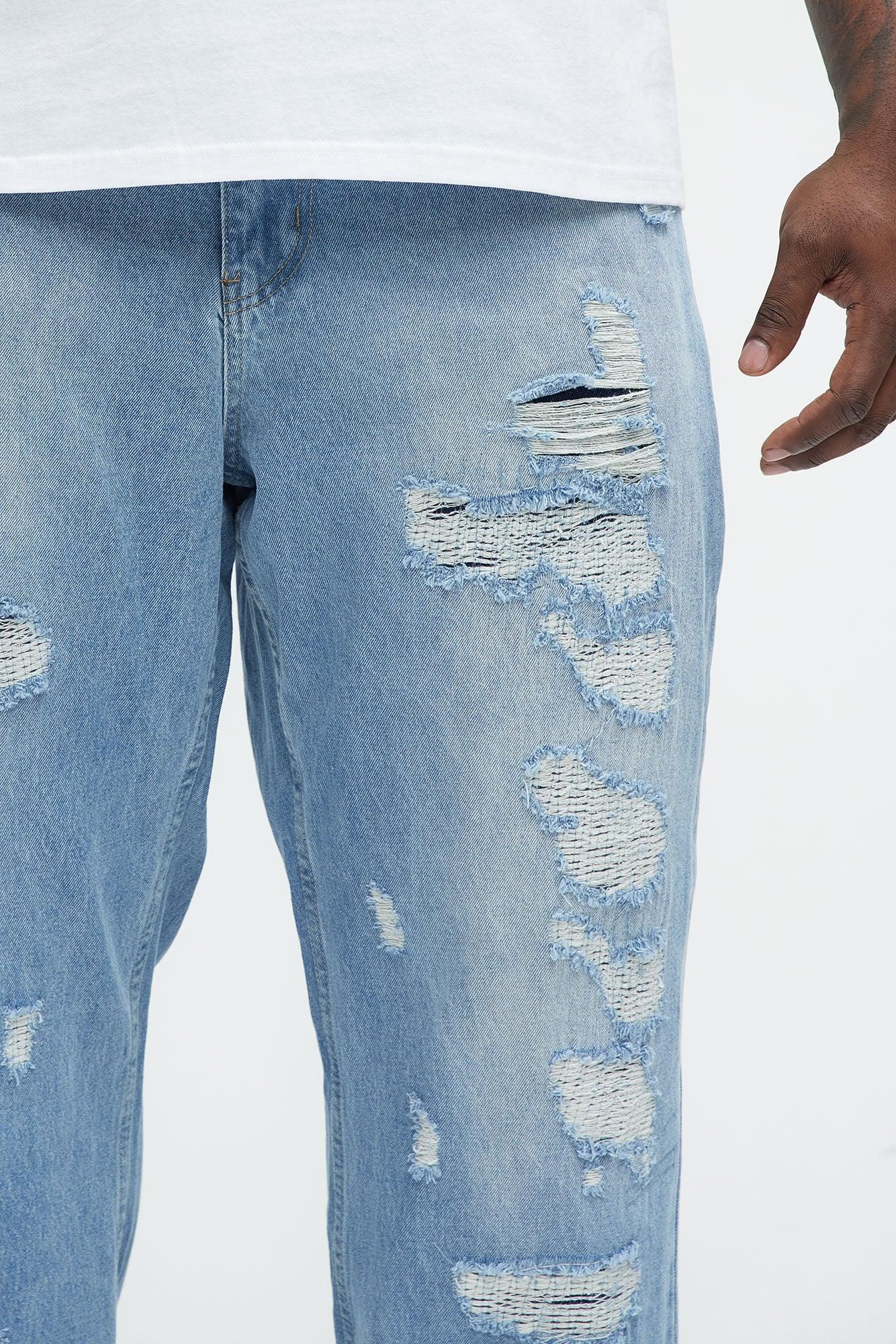 Edwin Distressed Straight Jeans - Light Wash Product Image
