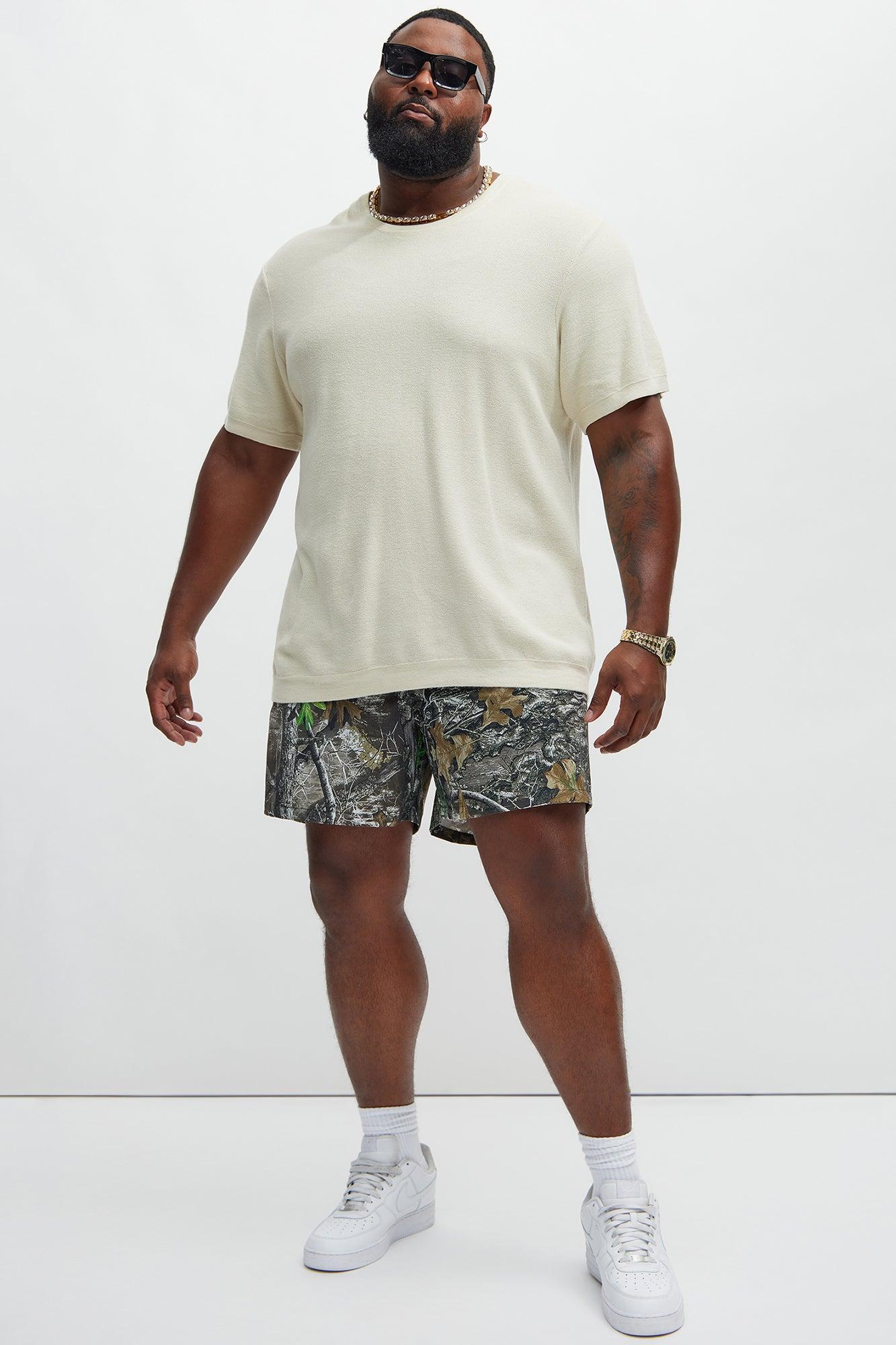 Olive Tree Camo Montez Stretch Swim Mid Trunk - Olive/combo Product Image