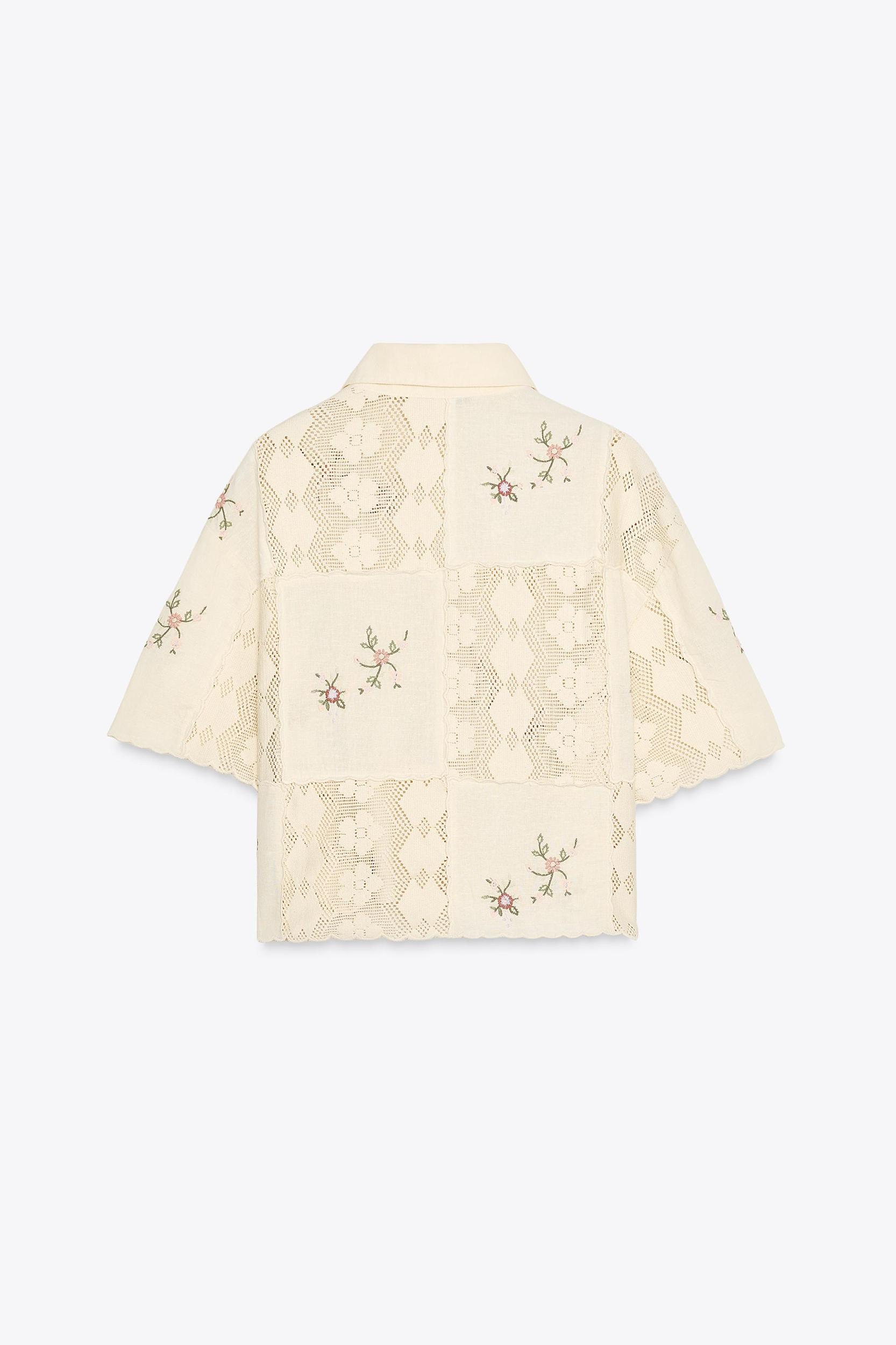 EMBROIDERED CROCHET SHIRT Product Image