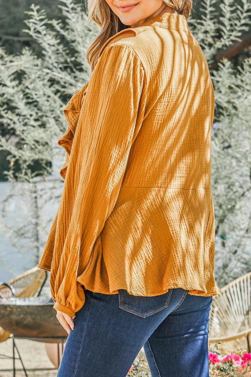 Rust Ruffle Blouse Product Image