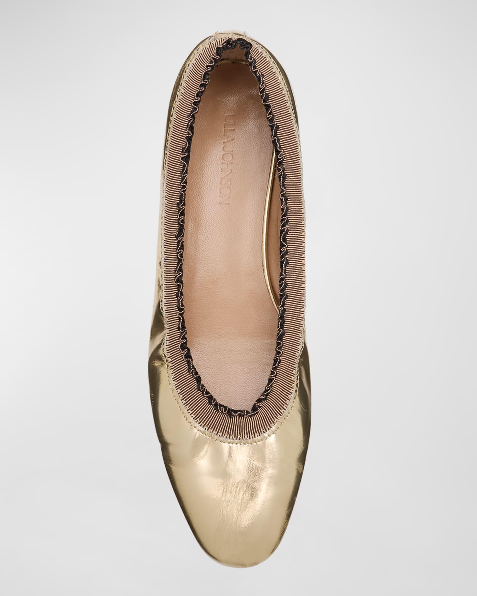 Elise Metallic Ruffle Ballerina Flats Product Image
