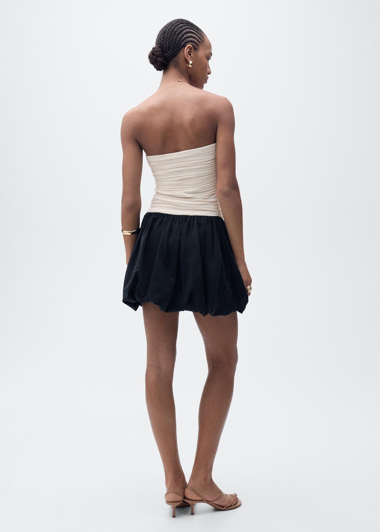 Draped-body balloon skirt dress - Women | MANGO USA Product Image
