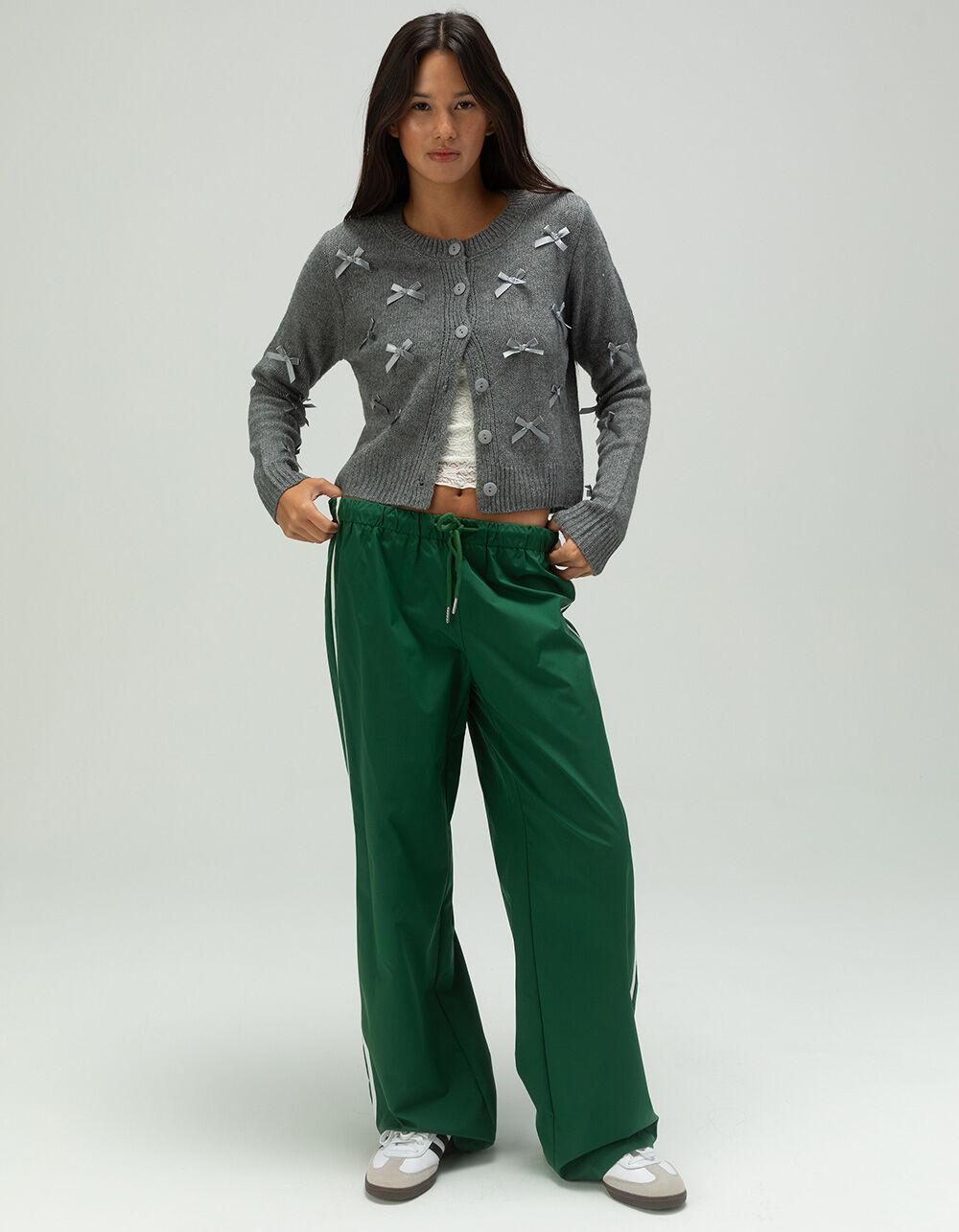 RSQ Womens Multi Bow Crewneck Cardigan - CHARCOAL Product Image