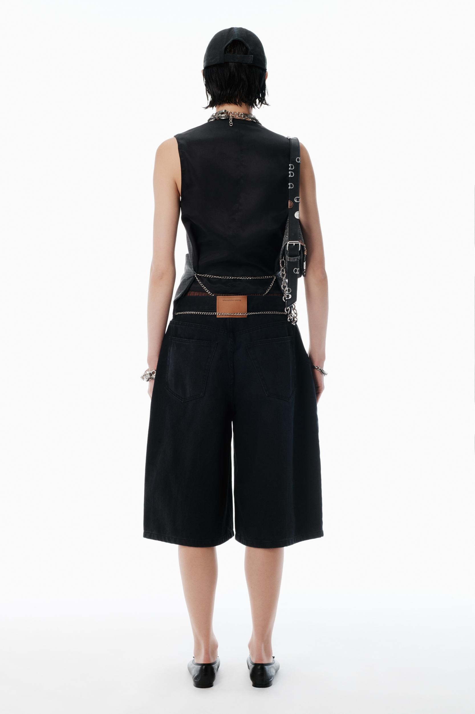 Black Pre-styled Shorts With Hardware Product Image