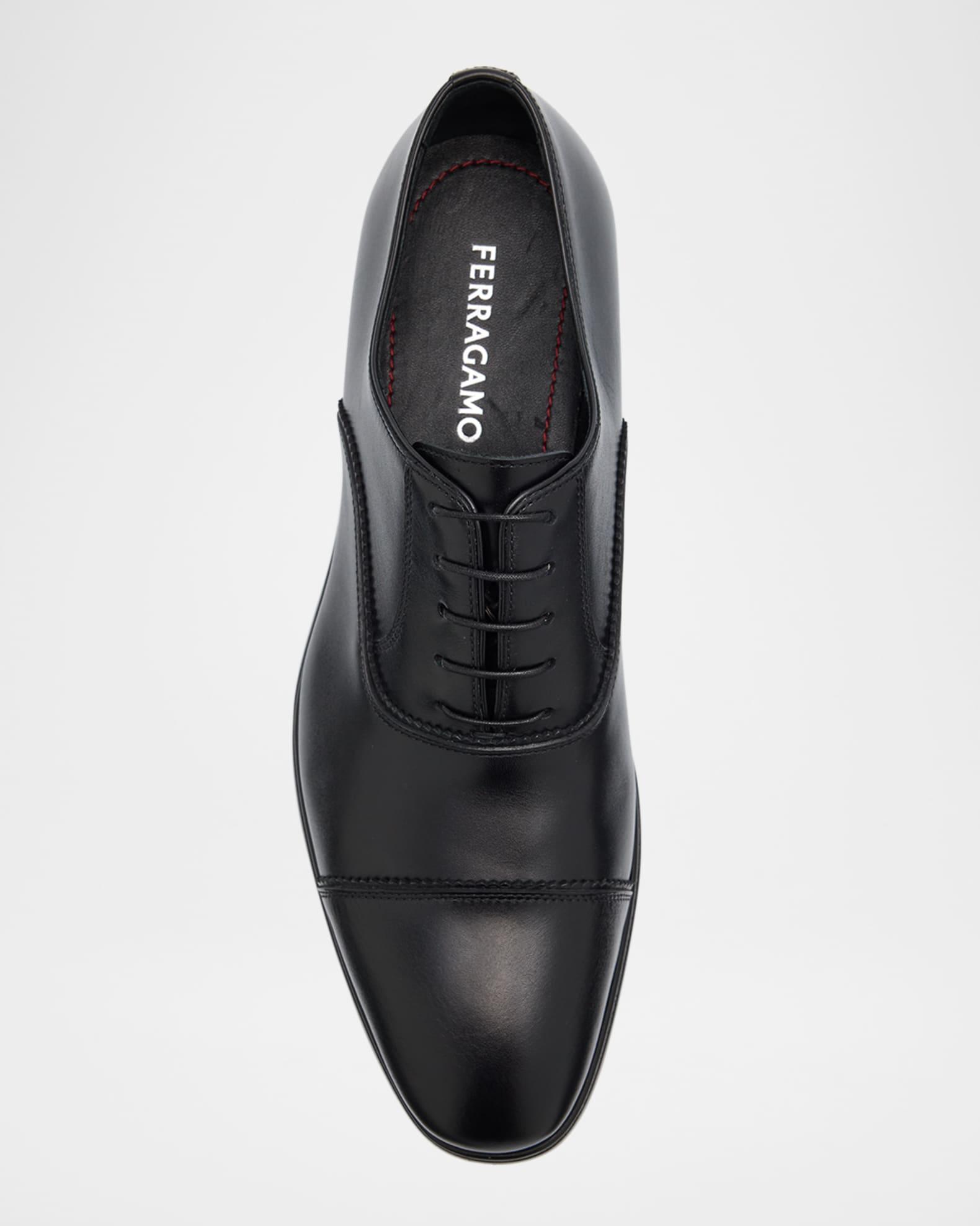 Men's Boston Brogue Leather Cap-Toe Oxfords Product Image