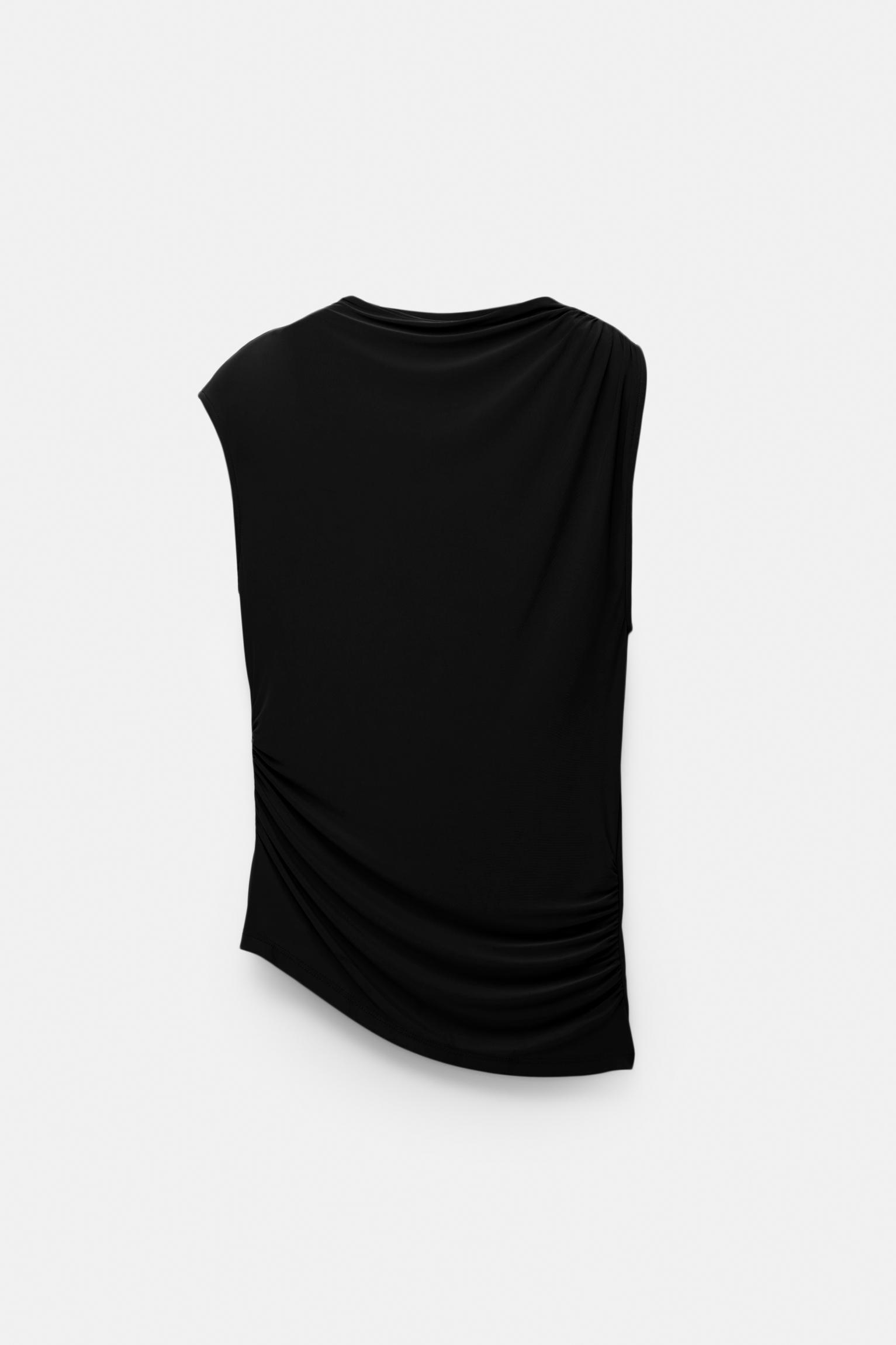 Asymmetric gathered T-shirt Product Image