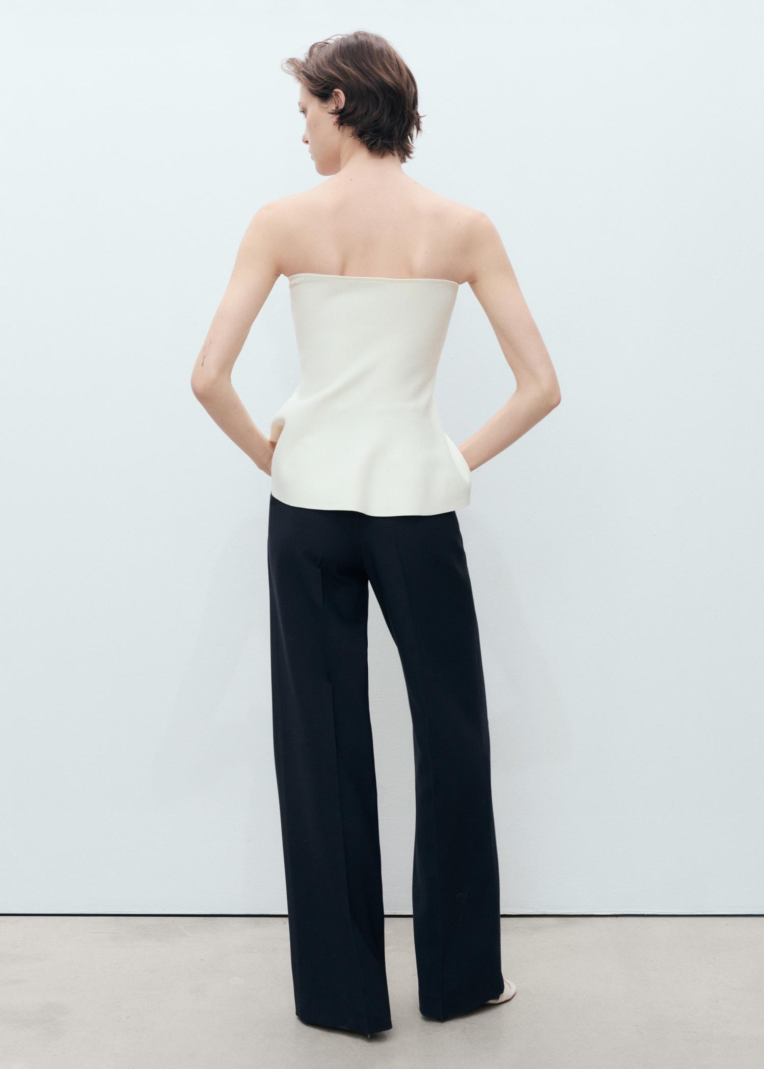 Straight-fit pants with contrasting buttons - Women | MANGO USA Product Image