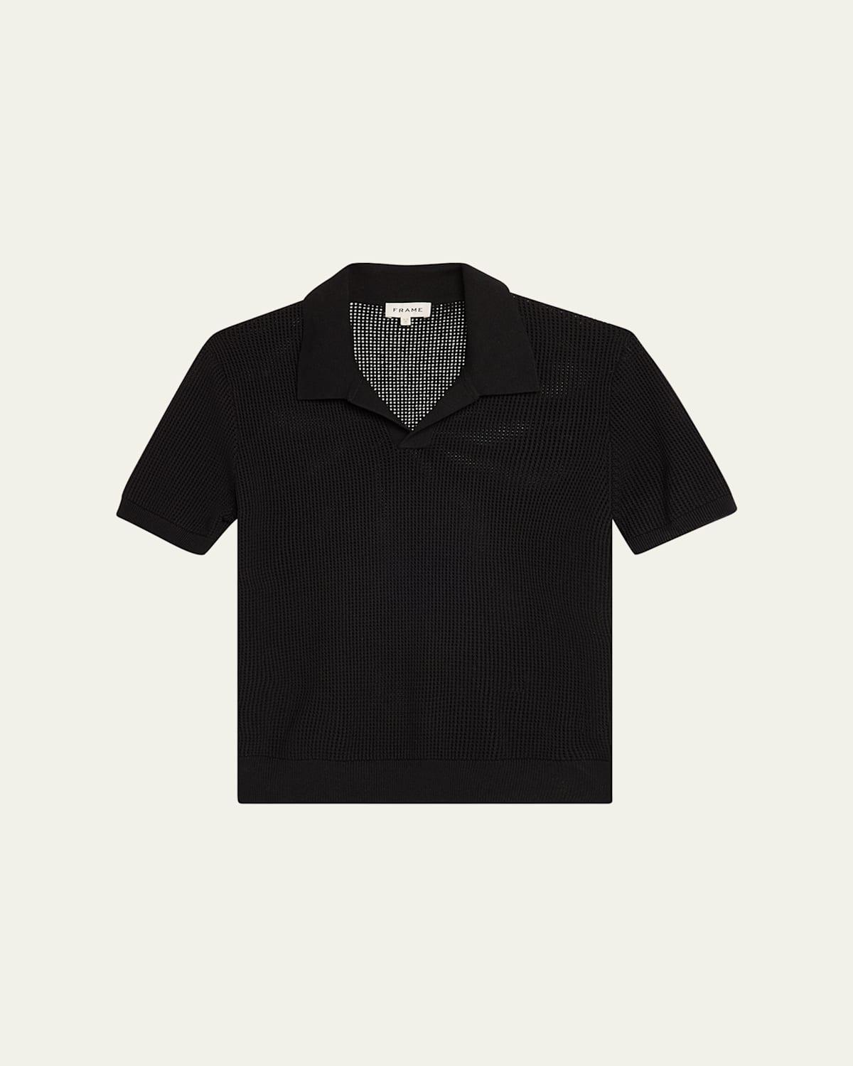 Mens Mesh Knit Polo Shirt Product Image
