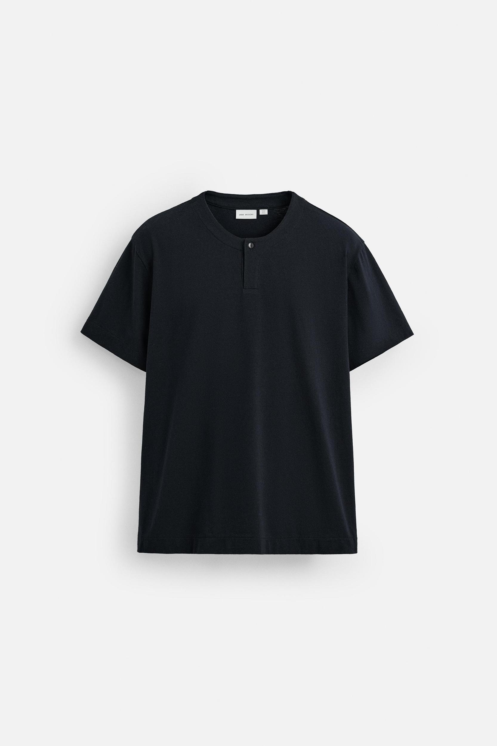BUTTON NECK T-SHIRT Product Image