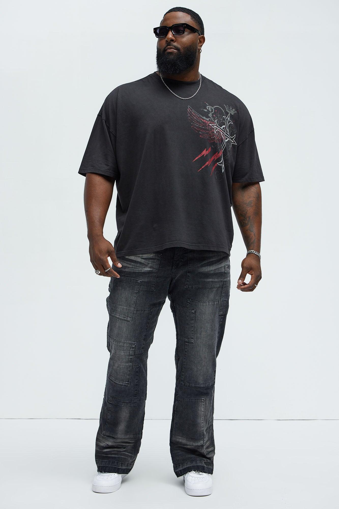 Cross Crown Oversized Short Sleeve Tee - Black Product Image