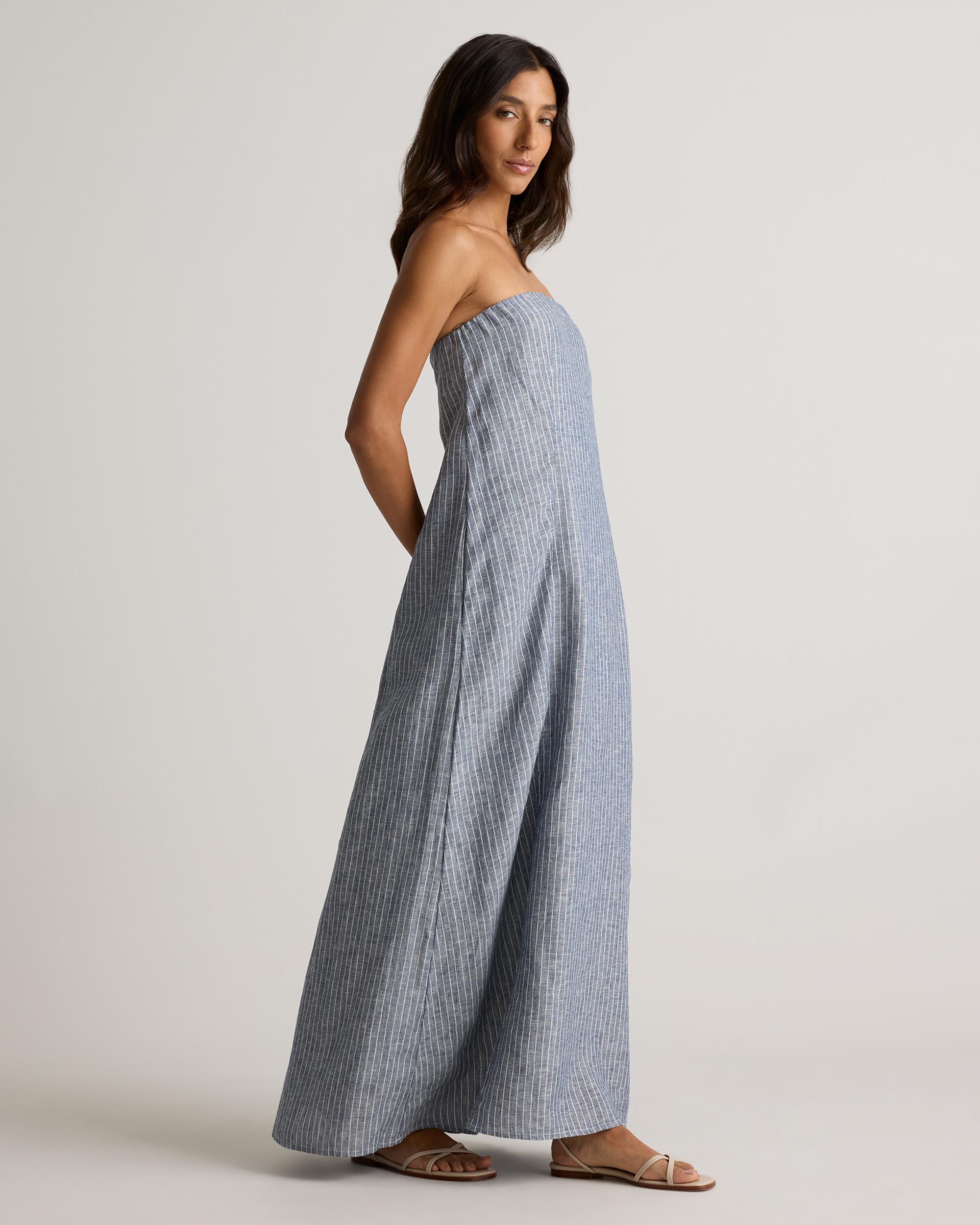 Quince | Women's 100% European Linen Strapless Maxi Dress Product Image