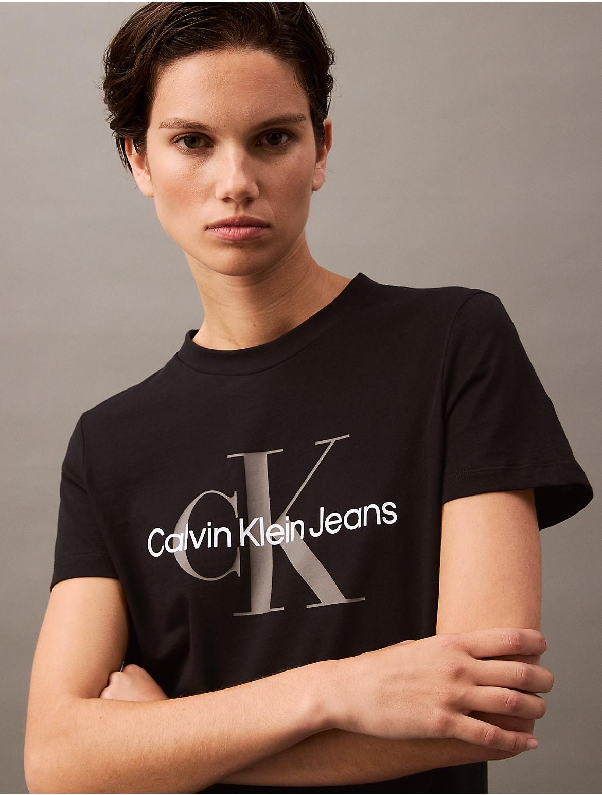 Calvin Klein Womens Monologo Tee - White Product Image
