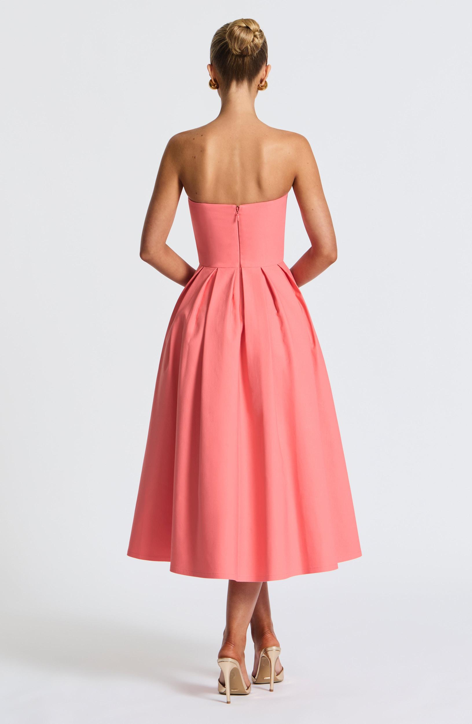 Edith Midi Dress - Coral Pink Product Image