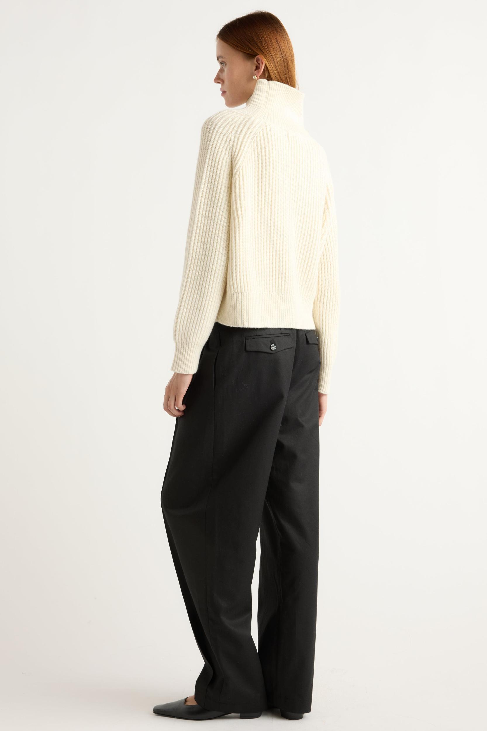 Hadeel Organic Cotton-Wool Mock-Neck Sweater Product Image