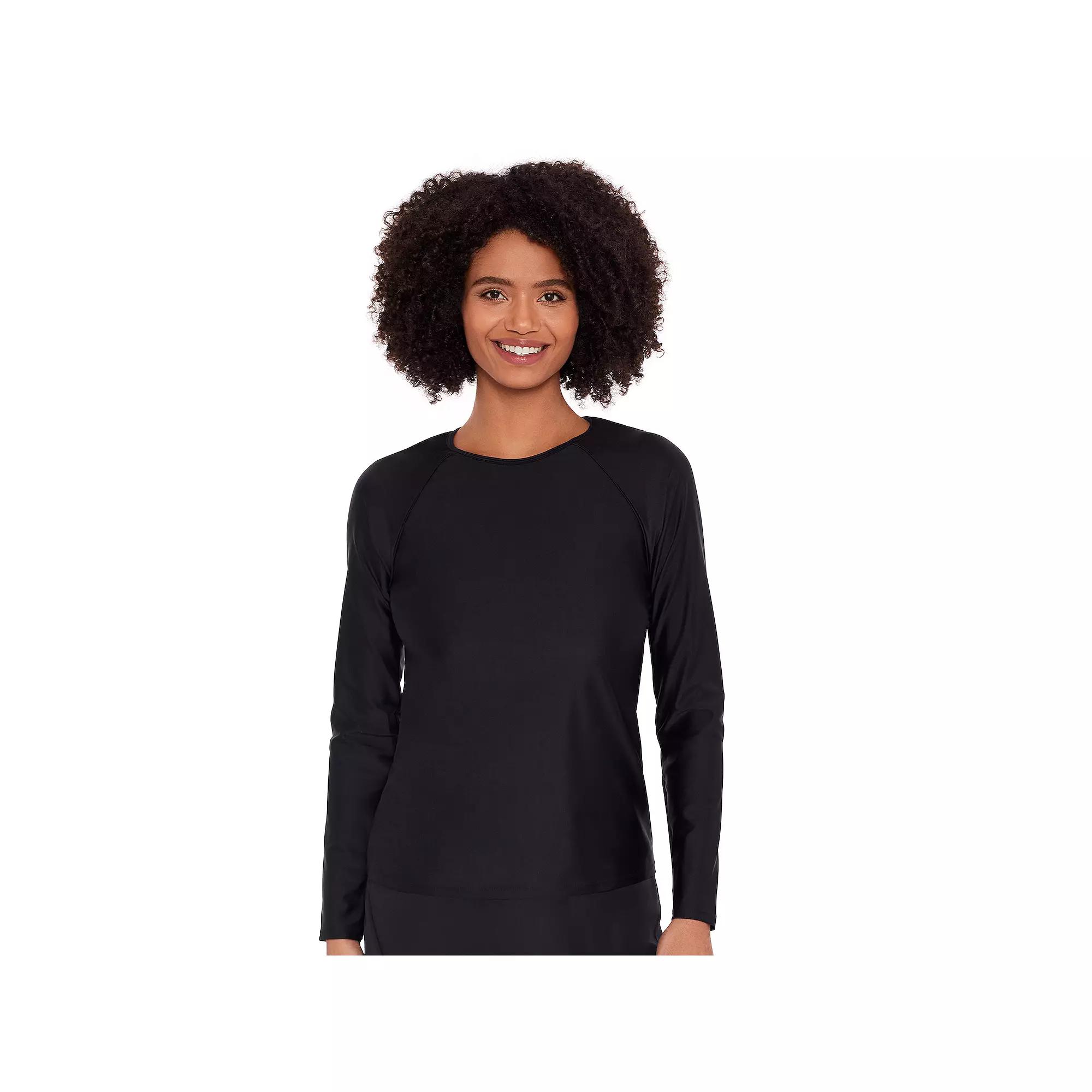 Women's Eco Beach Long Sleeve Swim Cover-Up Sunshirt,  Product Image