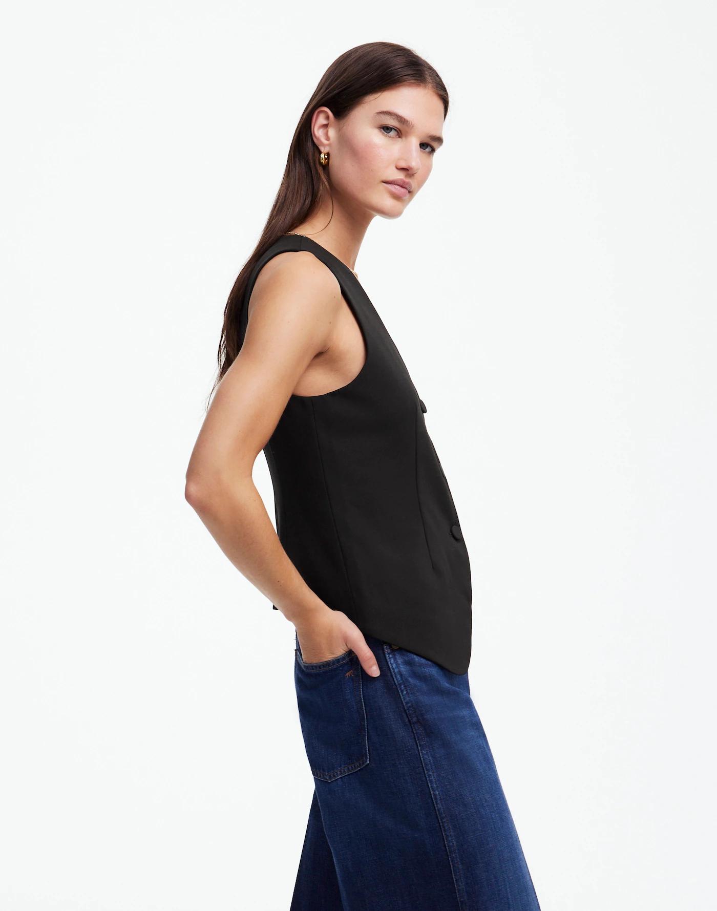 V-Neck Vest in Wool Blend Product Image