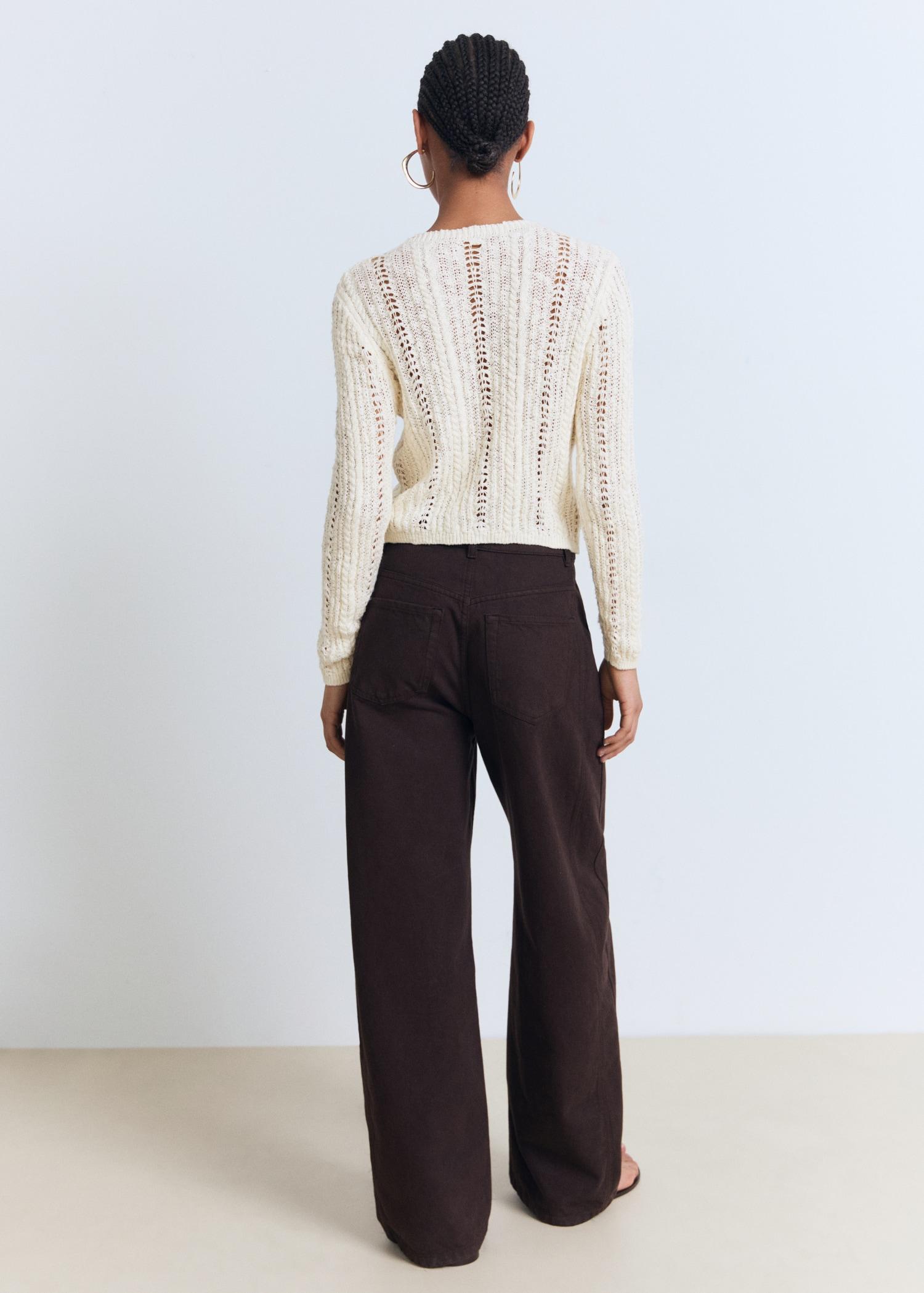 Openwork knit cardigan - Women | MANGO USA Product Image