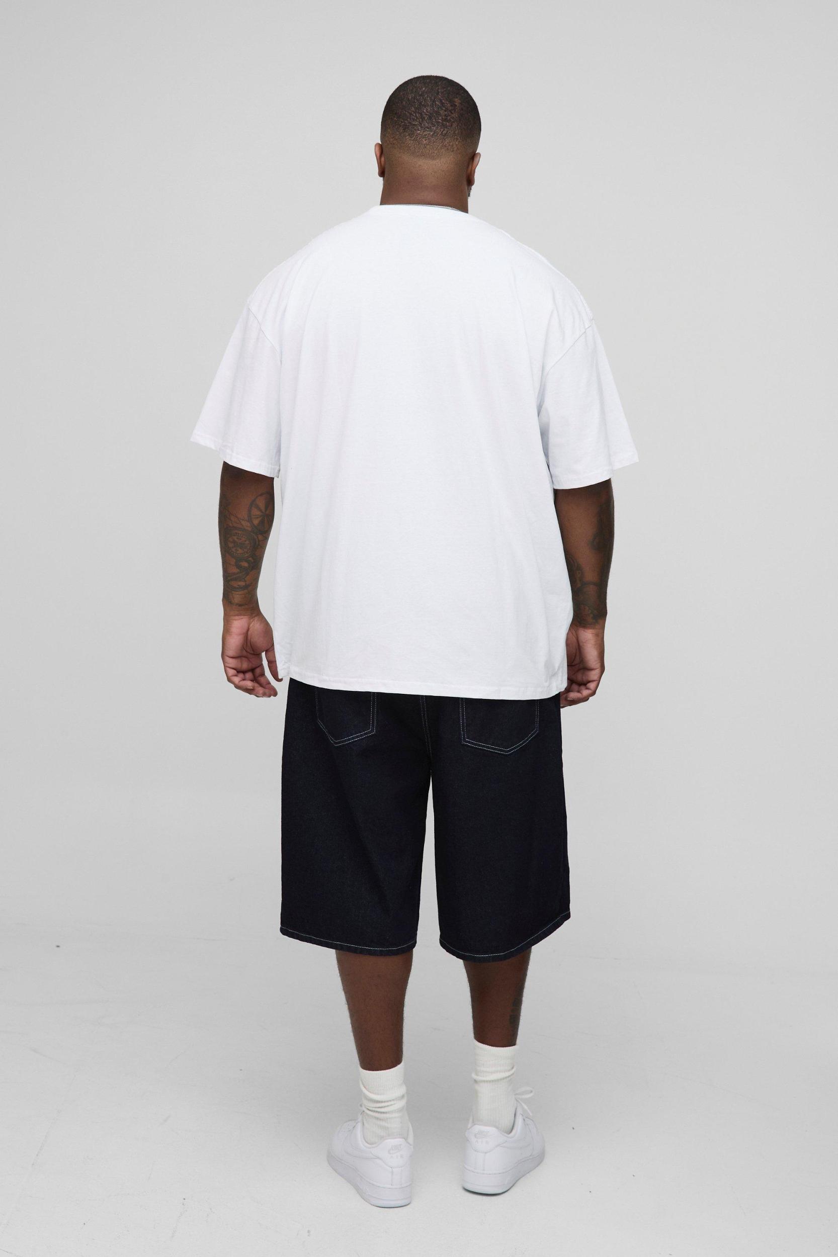 Plus Oversized Embroidered Car T-Shirt | boohooMAN USA Product Image