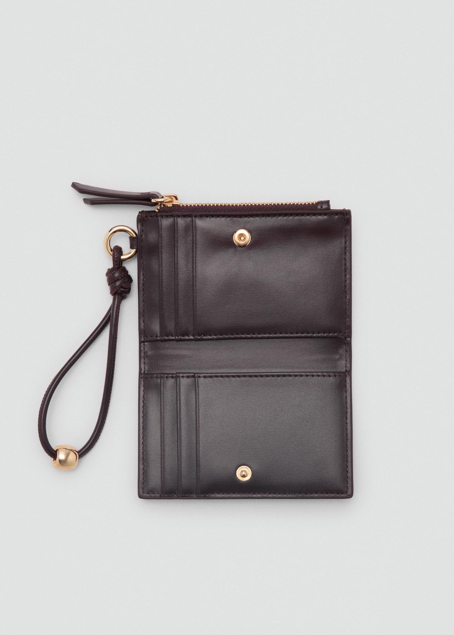 Leather-effect wallet with zipper - Women | MANGO USA Product Image