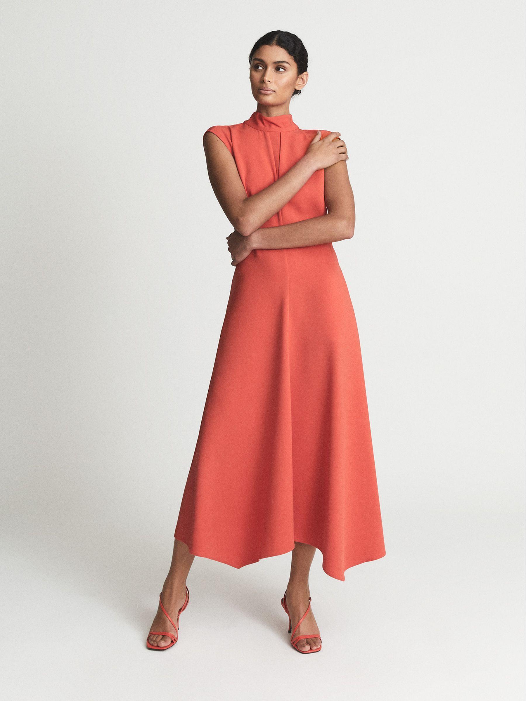 Regular Open Back Midi Dress in Orange Product Image