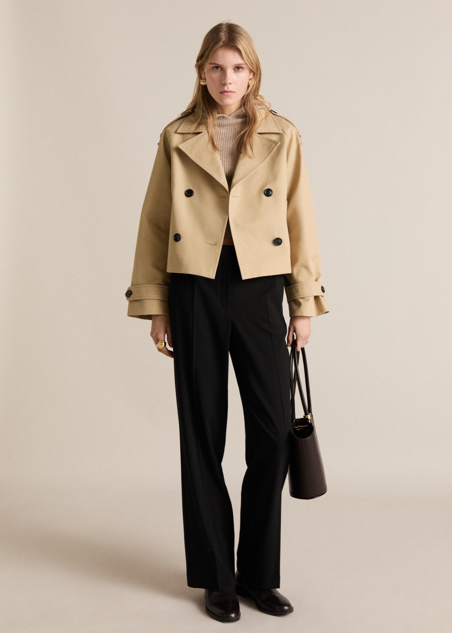 Straight mid-rise pants - Women | MANGO USA Product Image