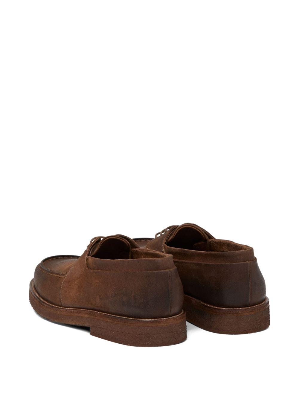 leather lace-up boat shoes Product Image