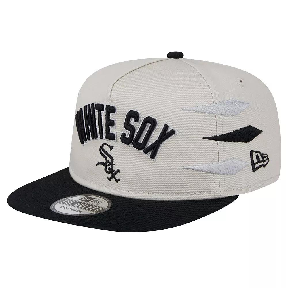 Men's New Era Cream Chicago White Sox Iron Golfer Snapback Hat, Beige Product Image