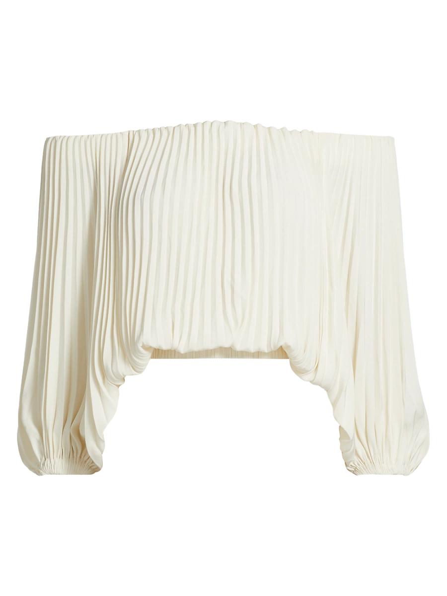 Womens Sienna Pleated Off-The-Shoulder Blouse Product Image