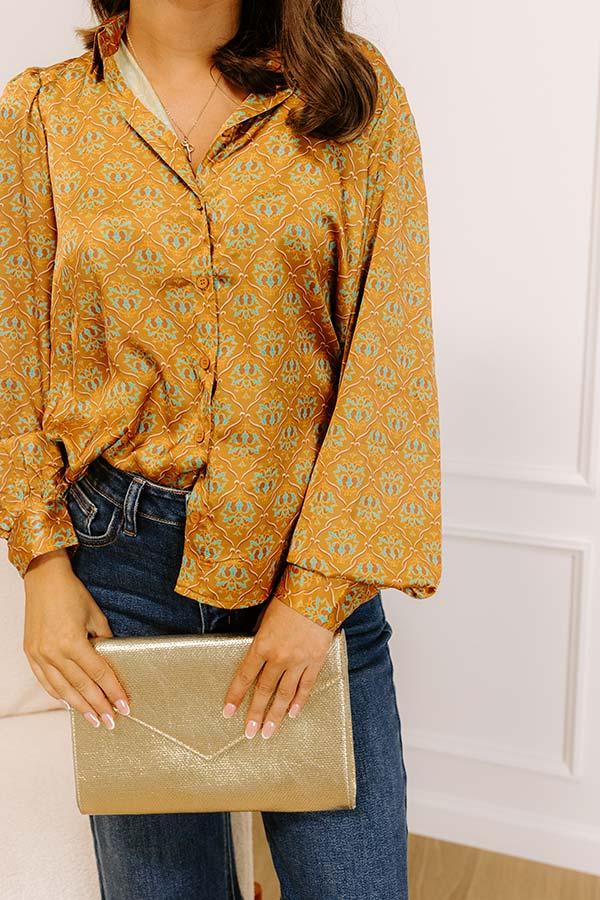 Midtown Chic Satin Button Up Top Product Image