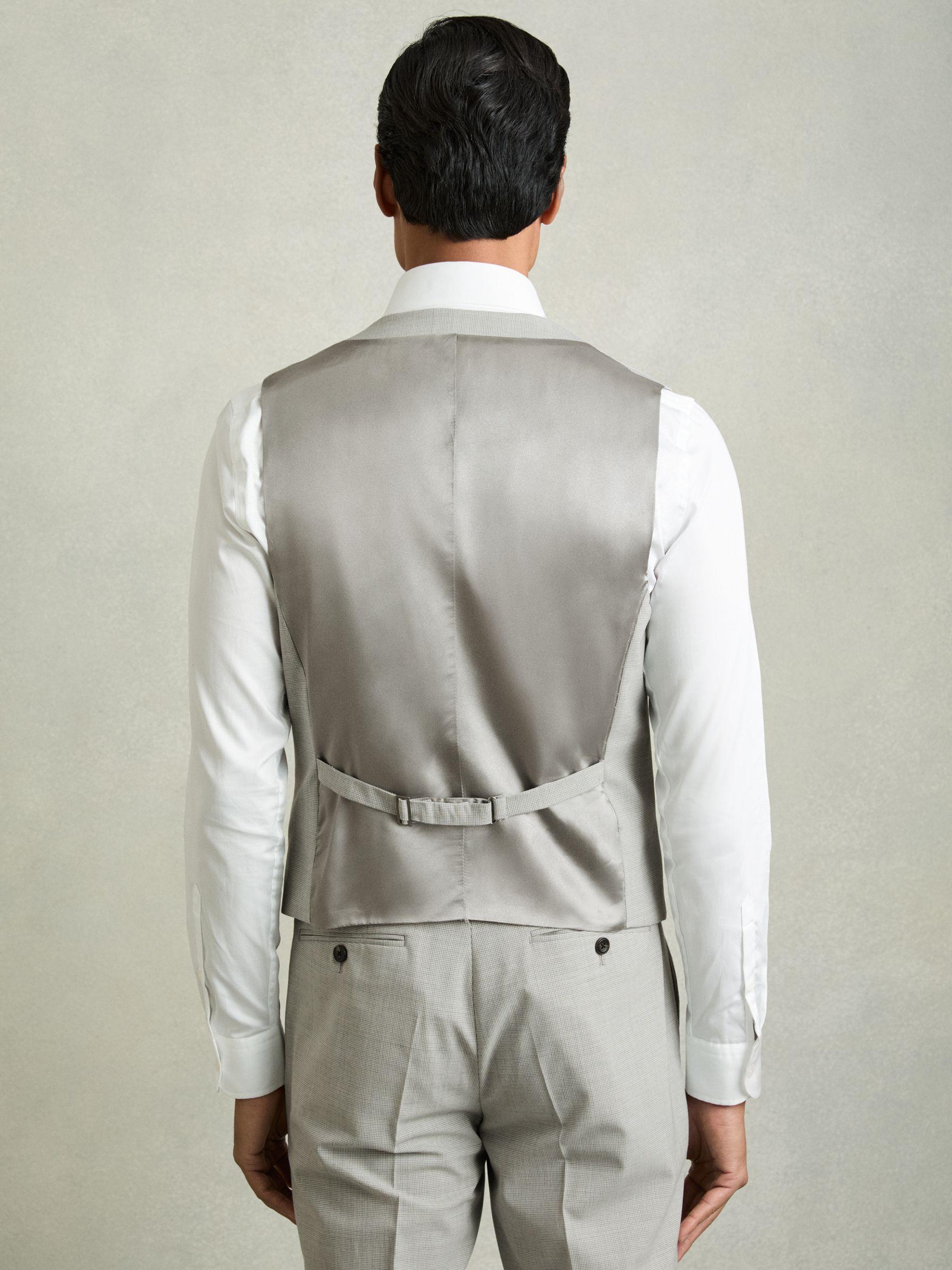 Puppytooth-Check Suit Waistcoat Wool-Blend in Grey Product Image