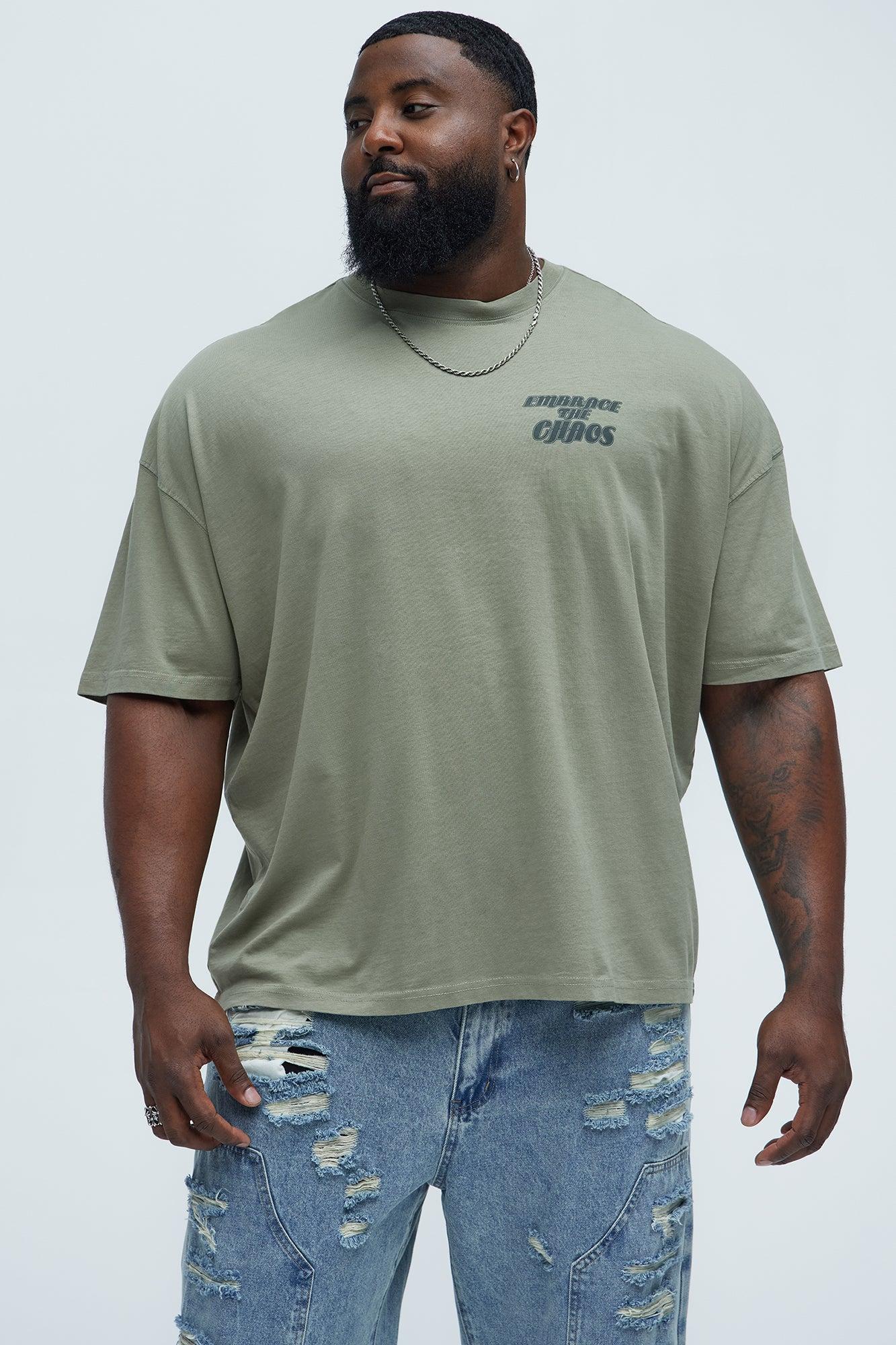 Embrace Chaos Oversized Short Sleeve Tee - Olive Product Image