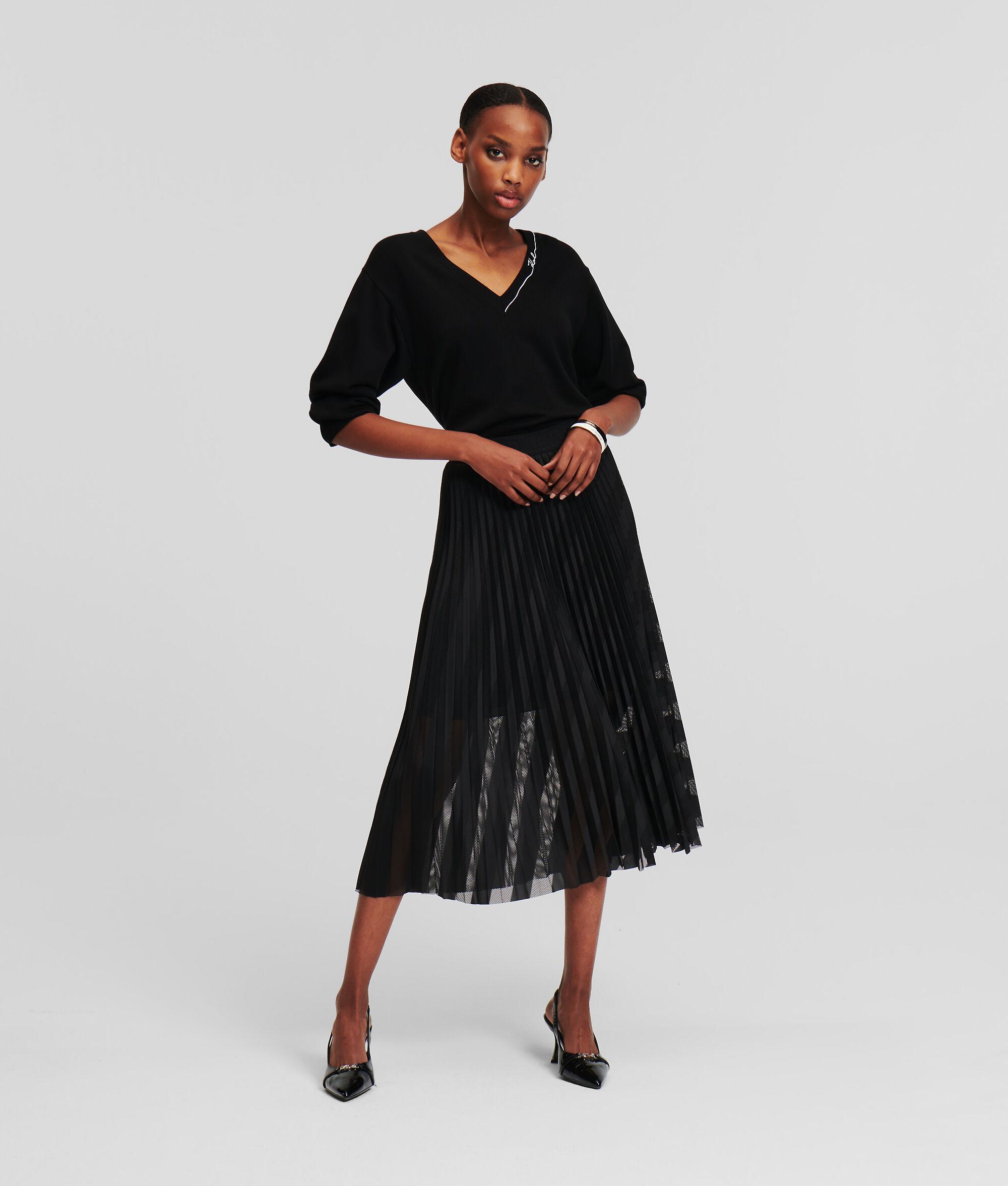MESH PLEATED SKIRT Product Image
