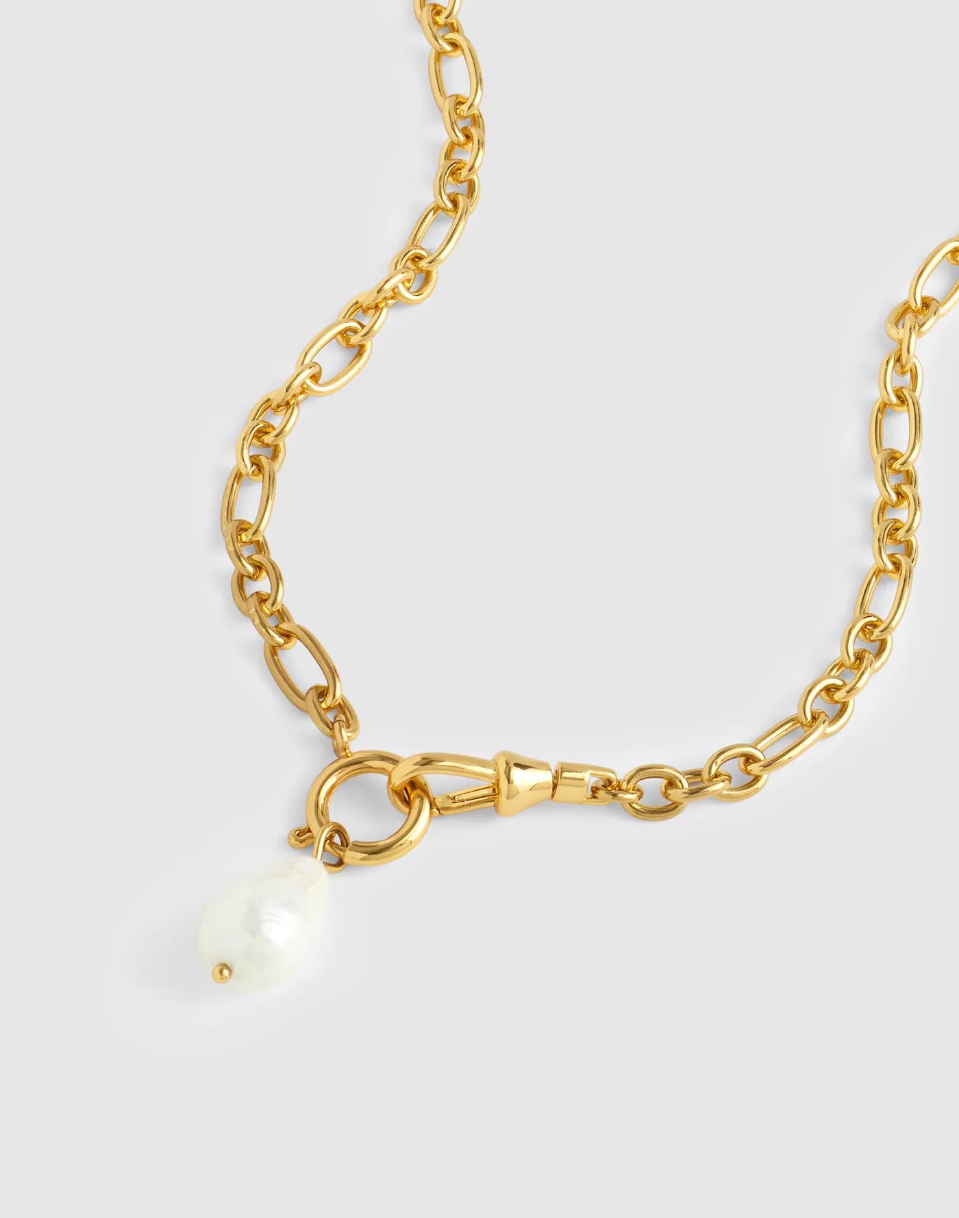 Pearl Watch Chain Necklace Product Image