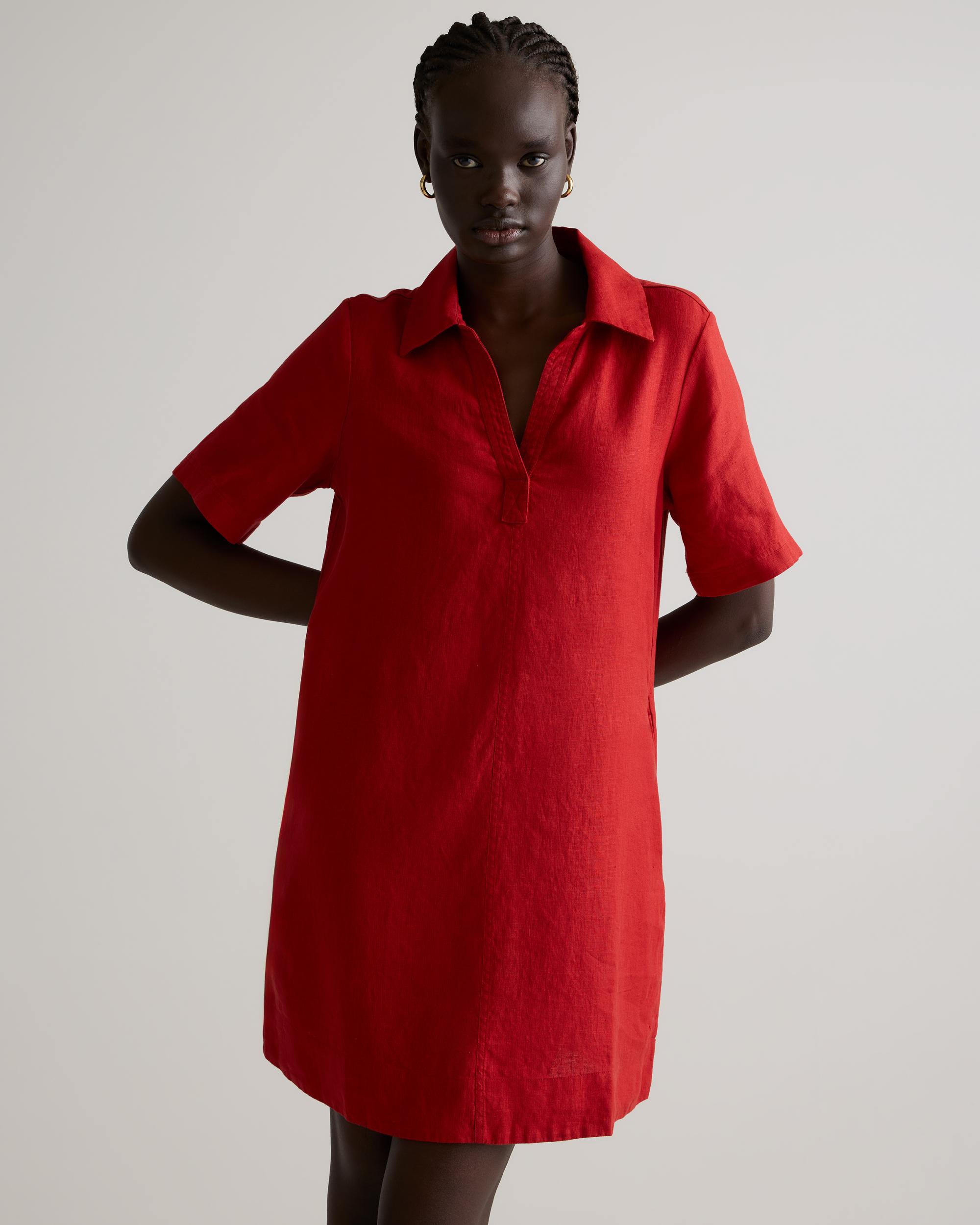 Quince | Women's 100% European Linen Popover Mini Dress Product Image