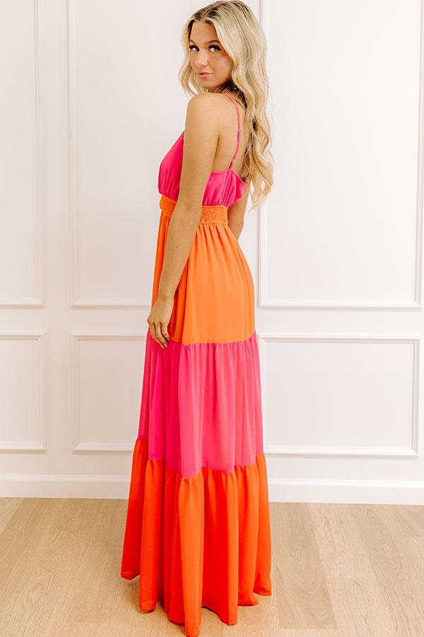 Sorbet On The Patio Color Block Maxi Dress Product Image
