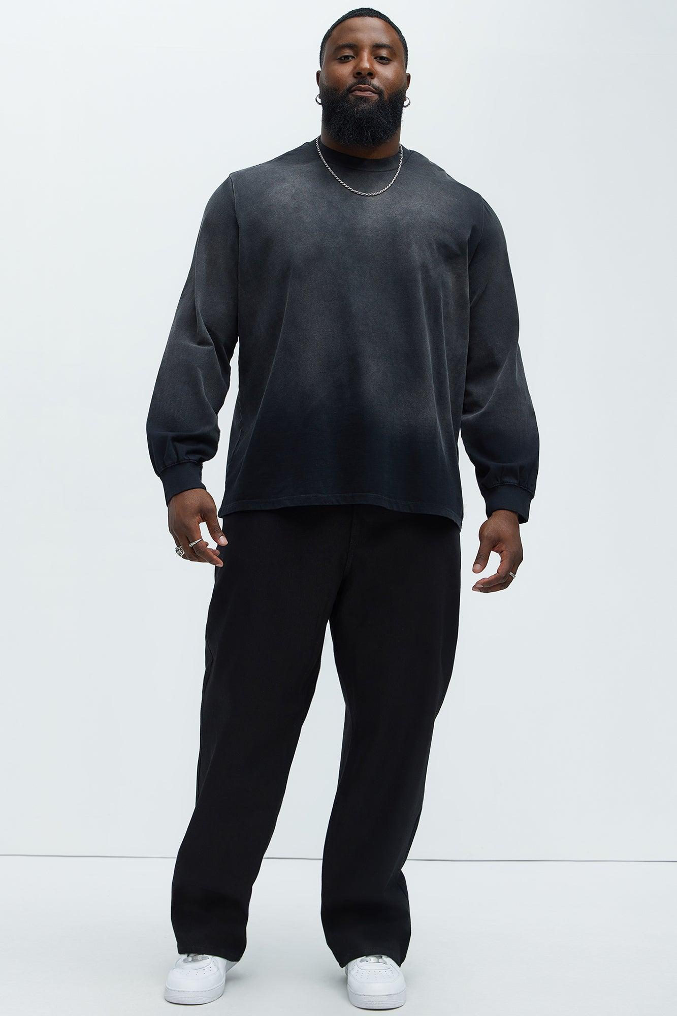 Collin Raw Denim Straight Jeans - Black Product Image