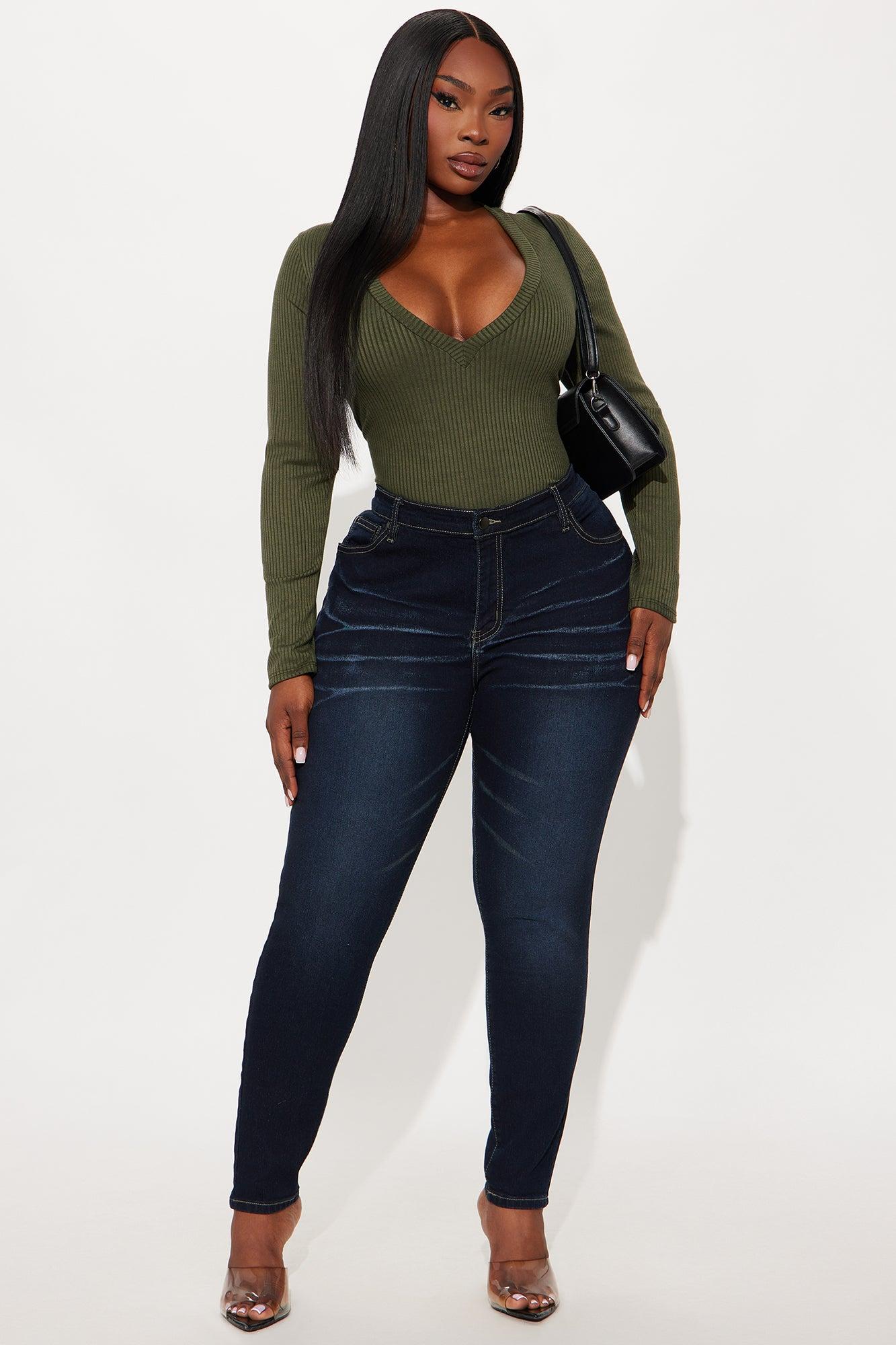 Perfect Form Mid Rise Skinny Jeans - Dark Denim Female Product Image