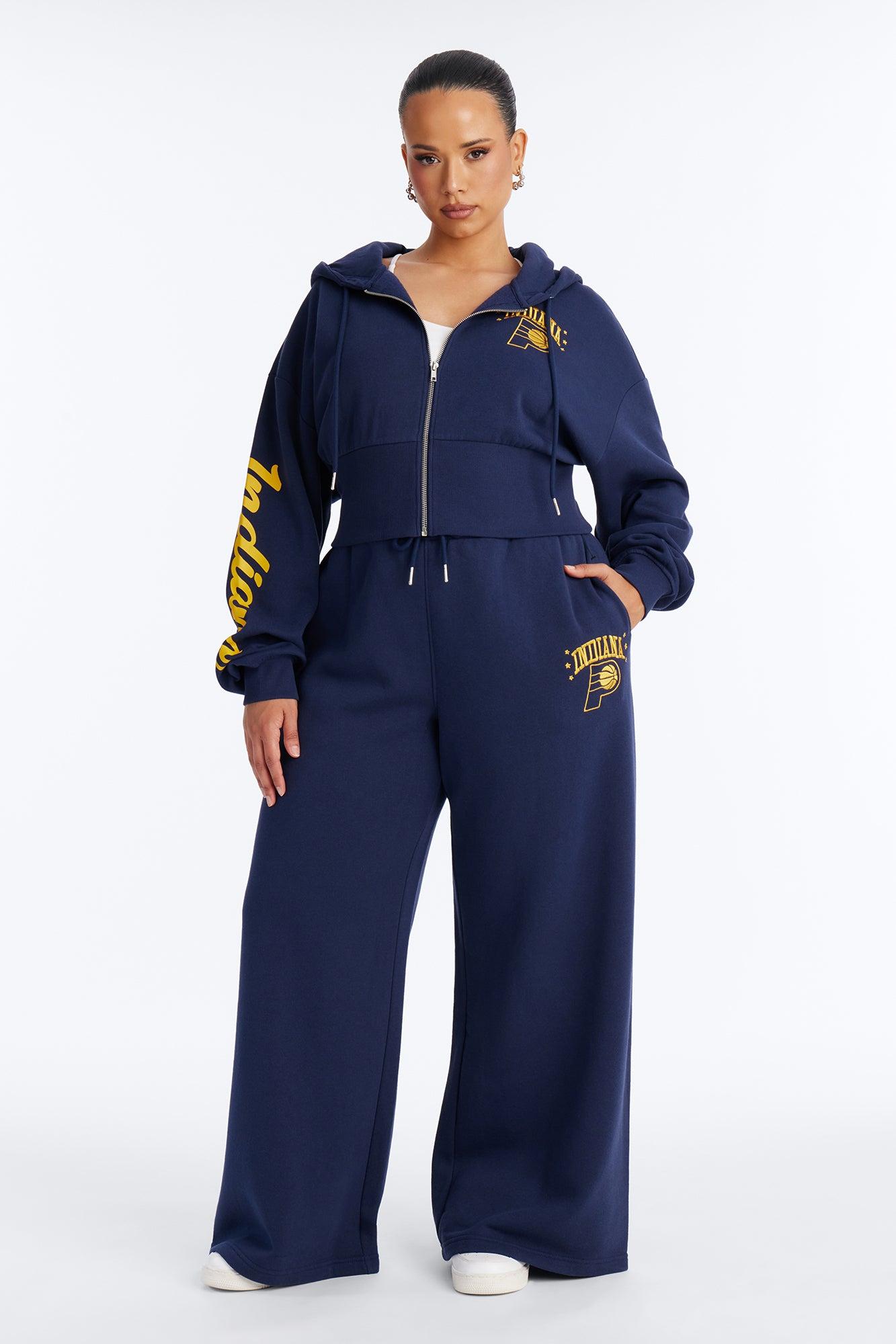 NBA Indiana Pacers Fleece Wide Leg Pants - Navy Female Product Image
