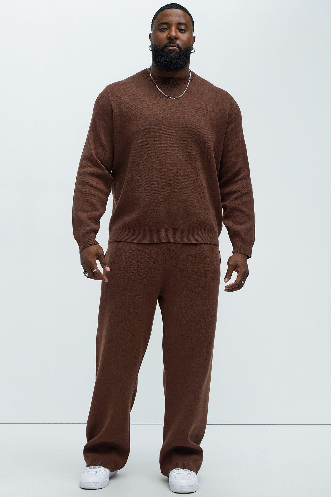 Recline Sweater Knit Sweatpants - Brown Product Image