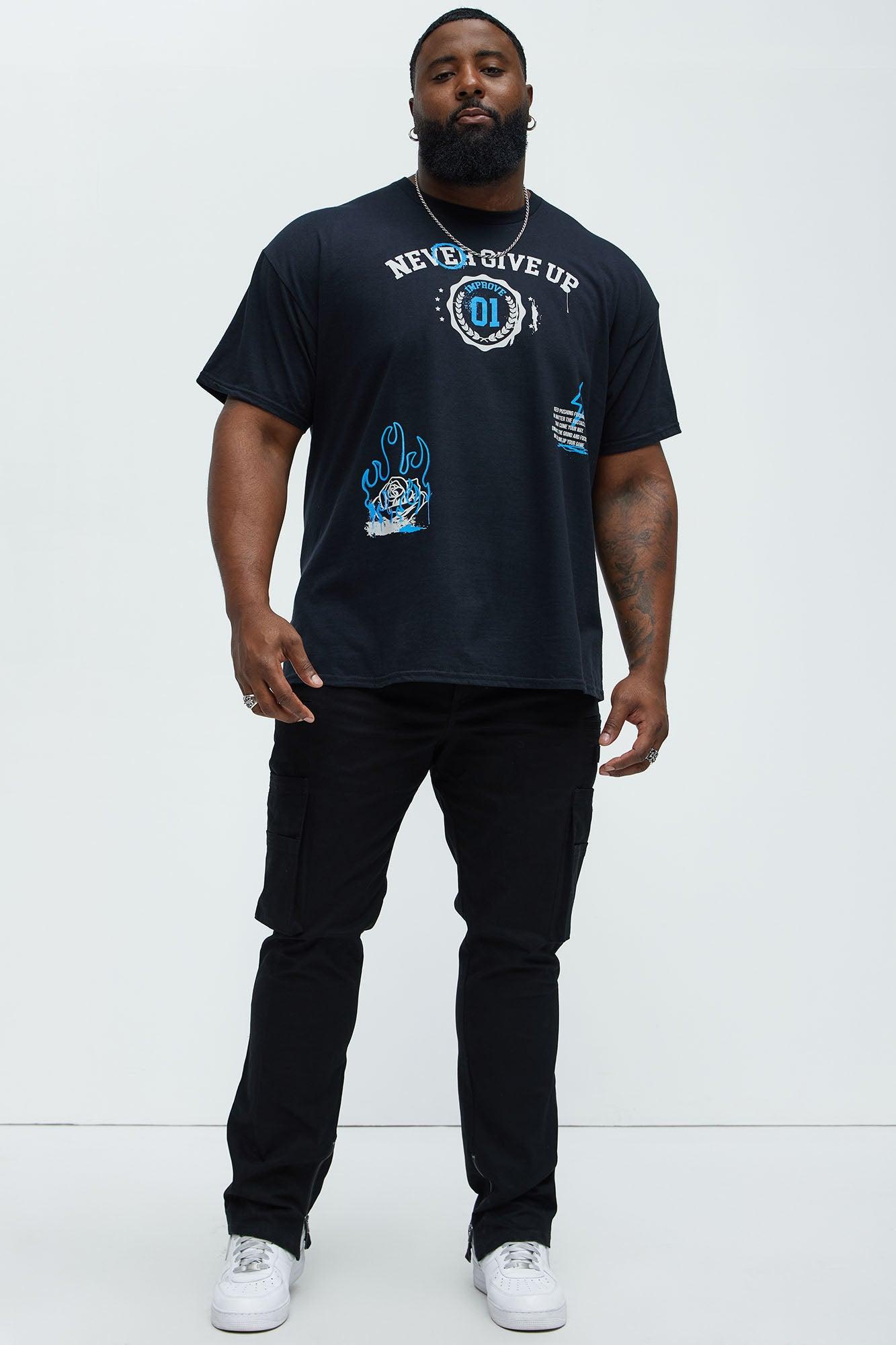 Never Give Up 01Short Sleeve Tee - Black Product Image