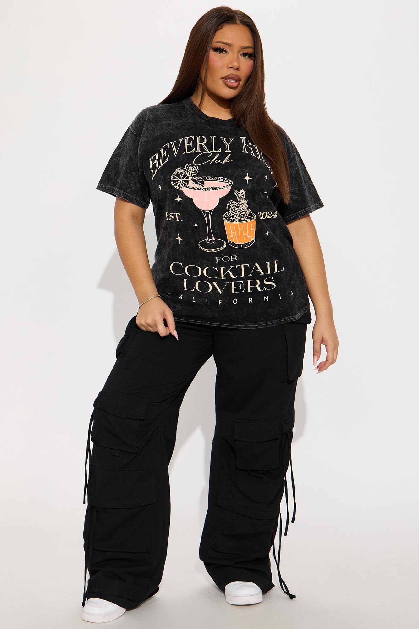 Beverly Hills Cocktail Lovers Washed Tee - Black Product Image
