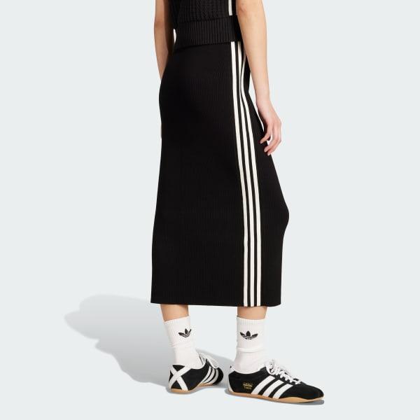 adidas Adicolor Knit 3-Stripes Skirt Black S Womens Product Image