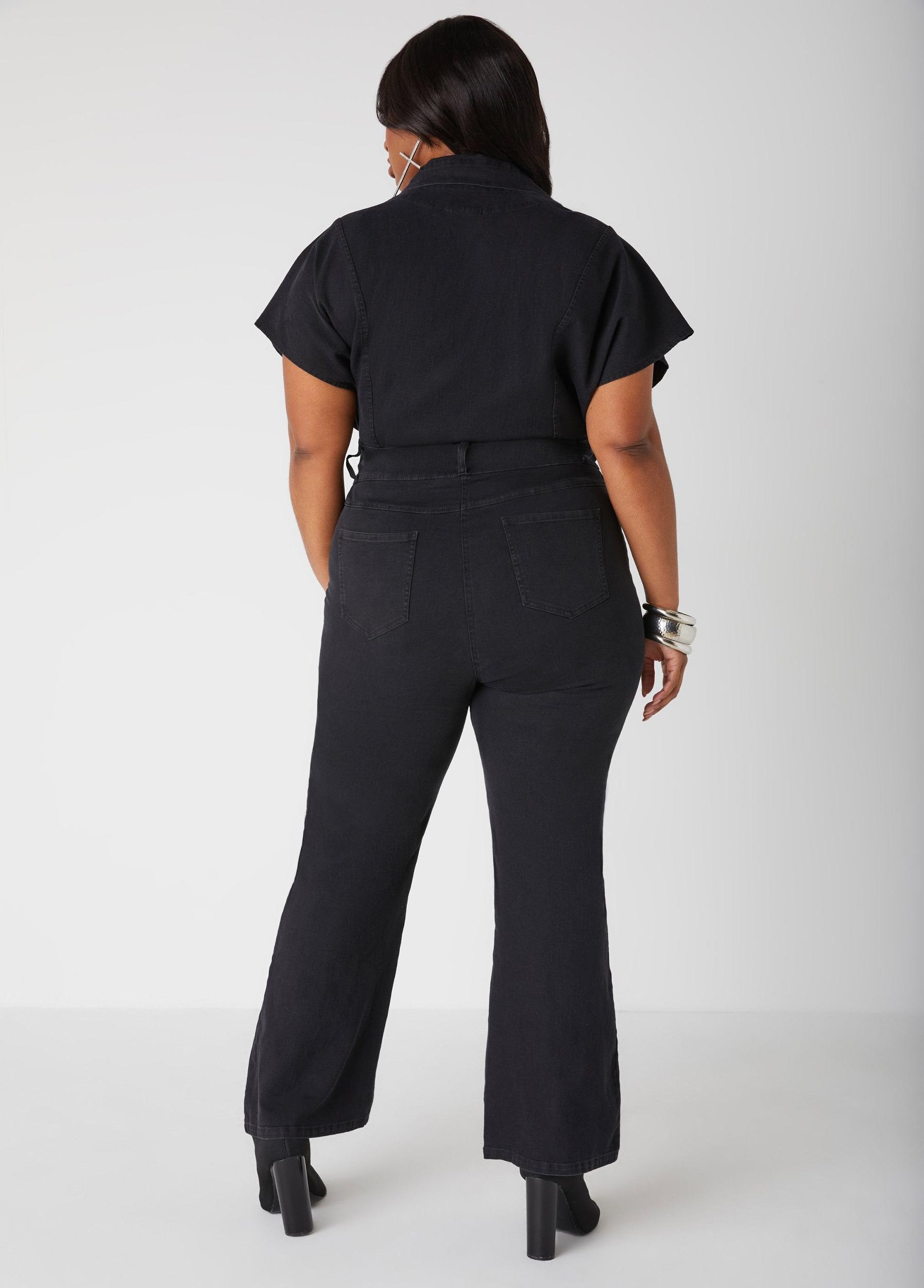 Straight Leg Denim Jumpsuit Product Image