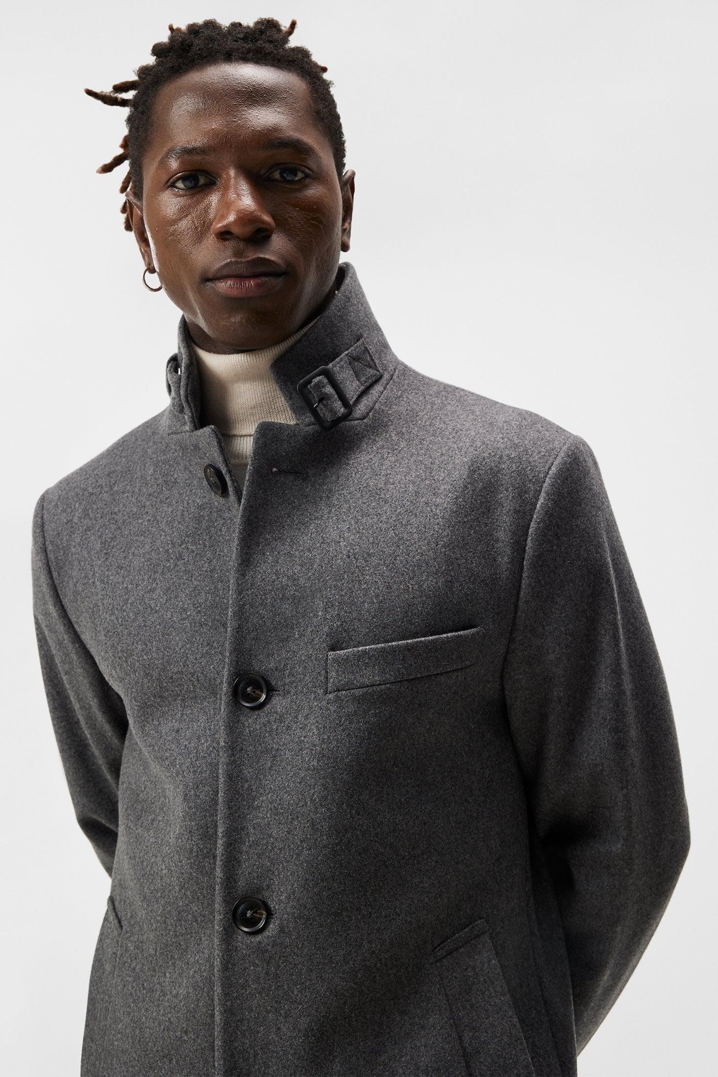 J. Lindeberg Holger Melton Mid Grey Melange Coat Product Image
